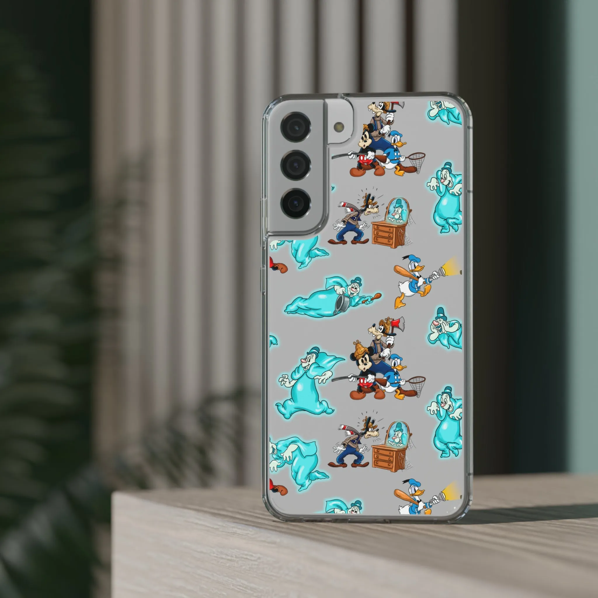 Lonesome Ghosts Halloween Clear Phone Case! Disney Inspired Hand drawn Unique Disneyland Magic Kingdom Gift