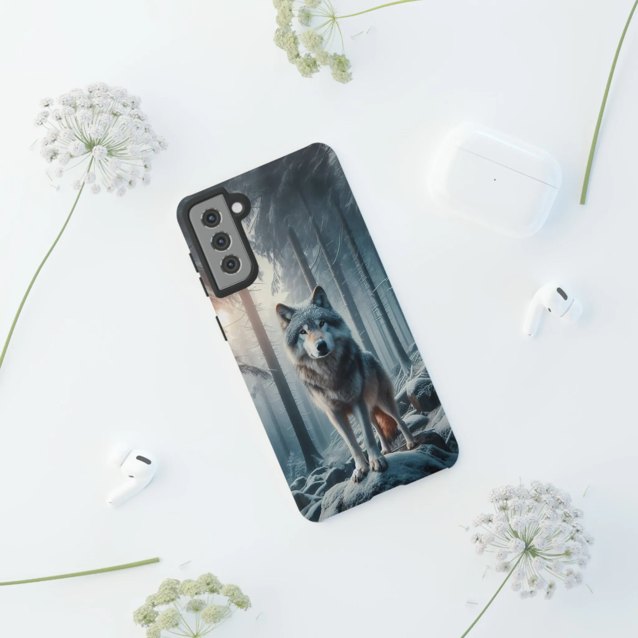 Majestic Wolf print design Tough Phone Case compatible with a large variety of Samsung models