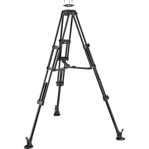 Manfrotto 504X Fluid Video Head & MVTTWINMA Aluminum Tripod with Mid-Level Spreader