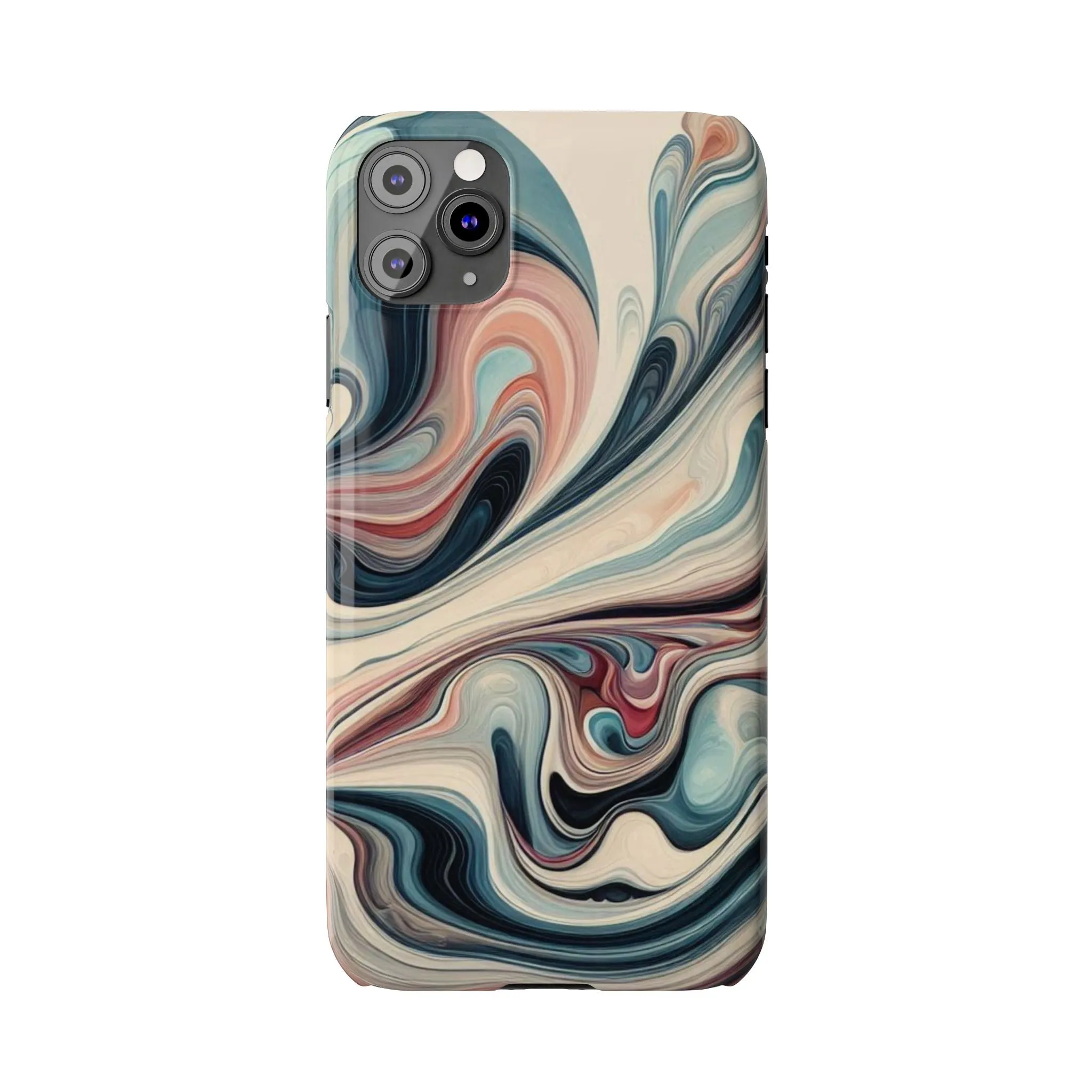 Marbling art in pastel tones Slim Phone Cases