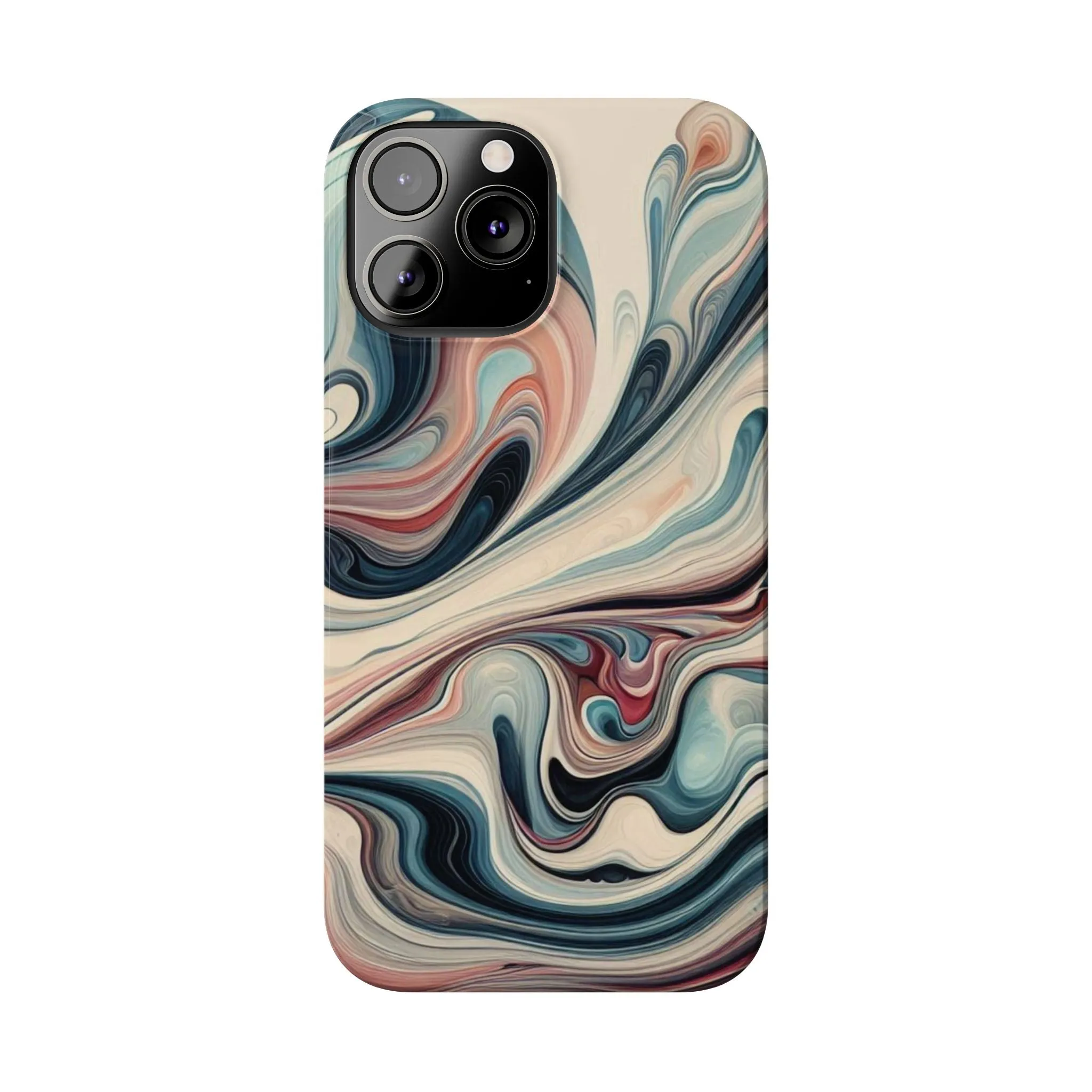 Marbling art in pastel tones Slim Phone Cases