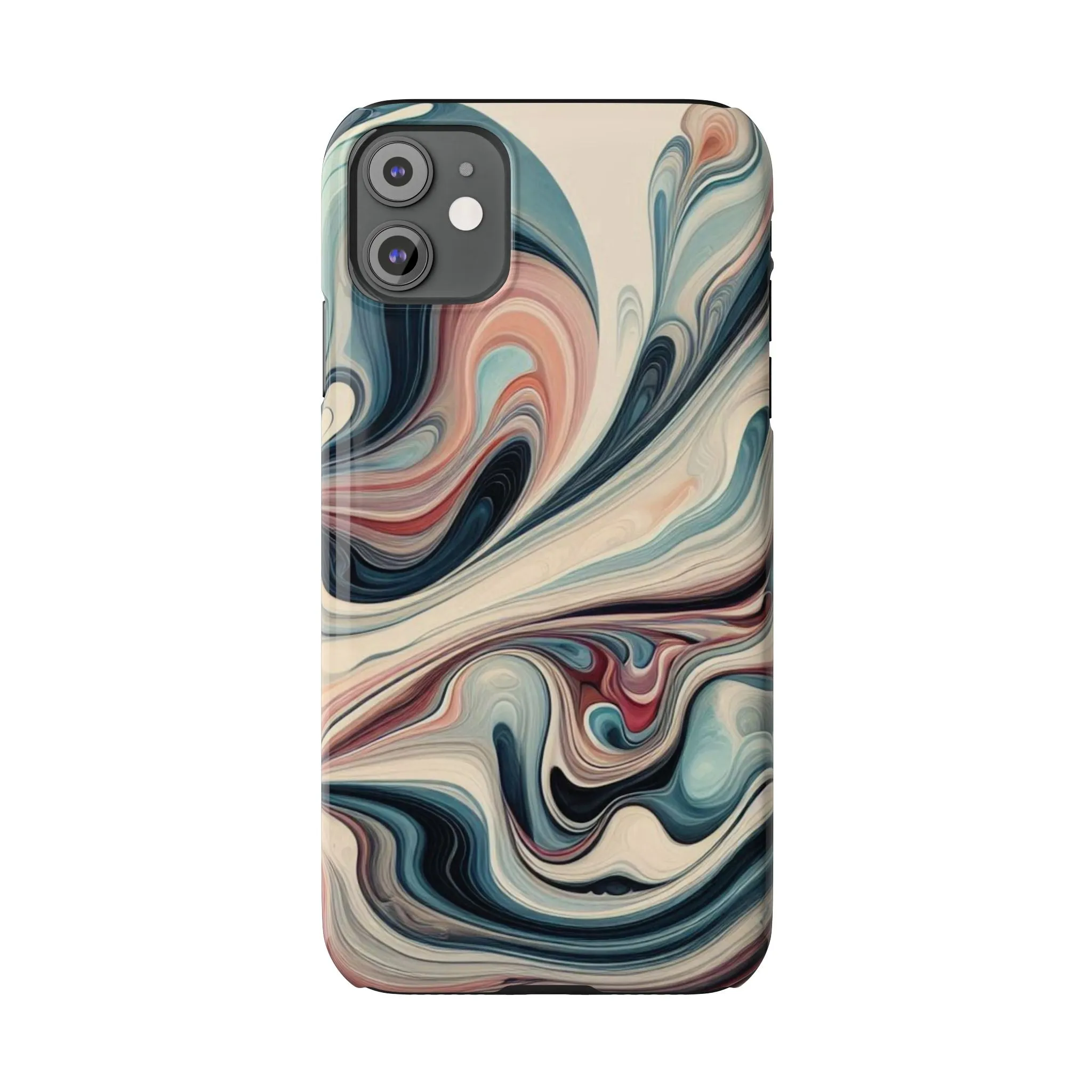 Marbling art in pastel tones Slim Phone Cases