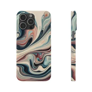 Marbling art in pastel tones Slim Phone Cases