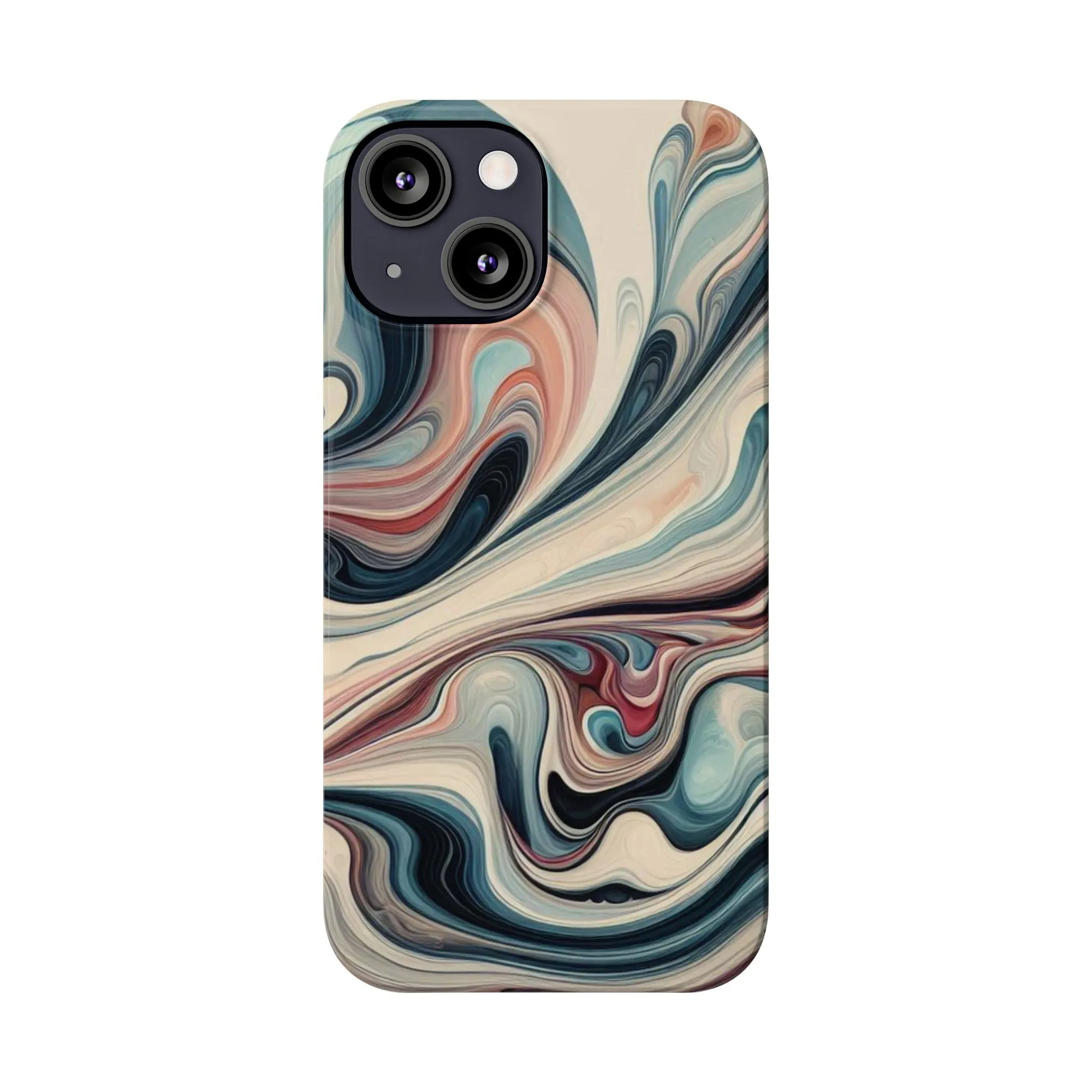 Marbling art in pastel tones Slim Phone Cases