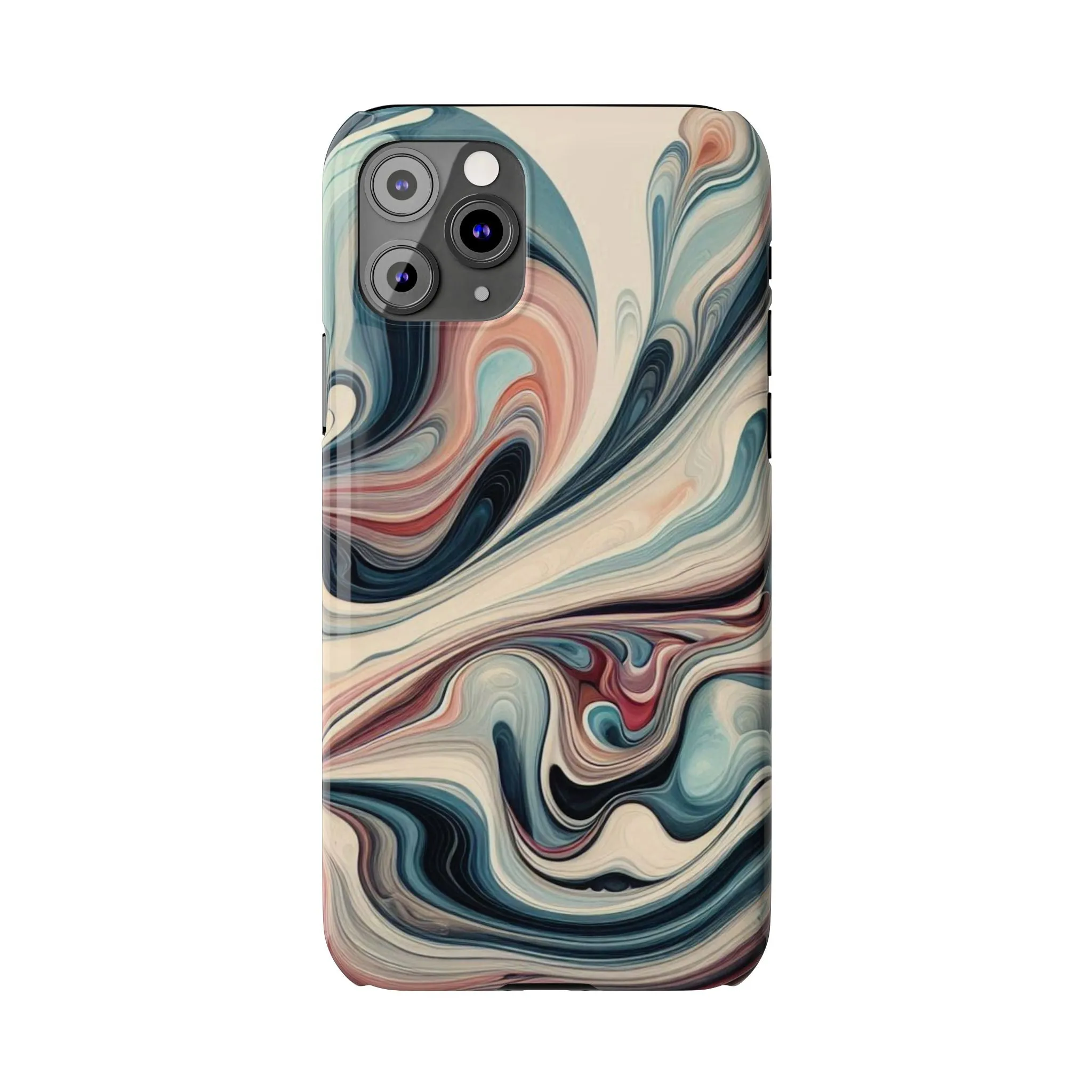 Marbling art in pastel tones Slim Phone Cases