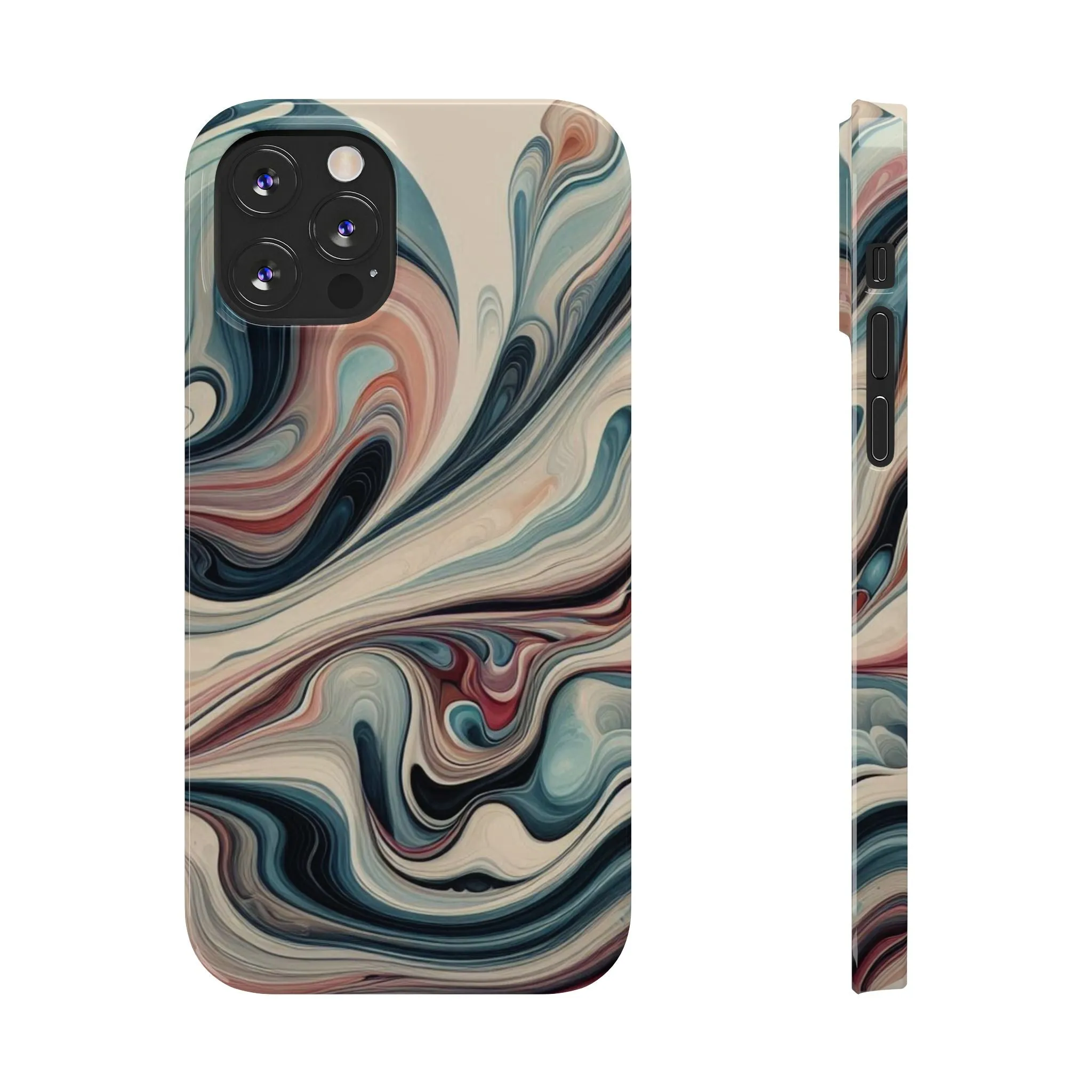 Marbling art in pastel tones Slim Phone Cases