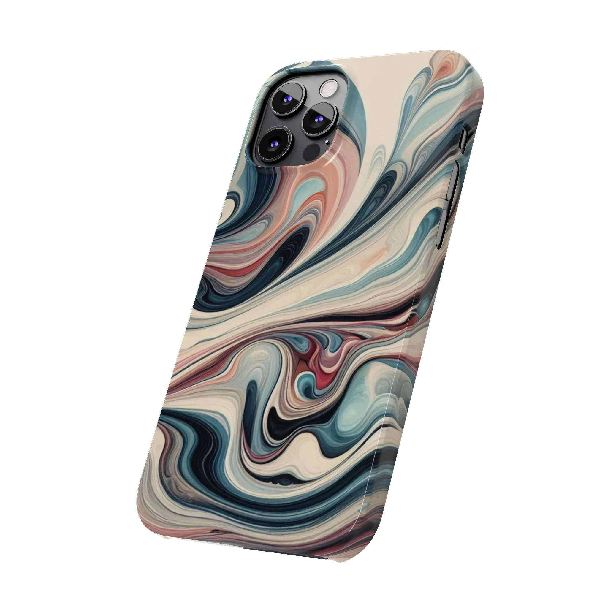 Marbling art in pastel tones Slim Phone Cases