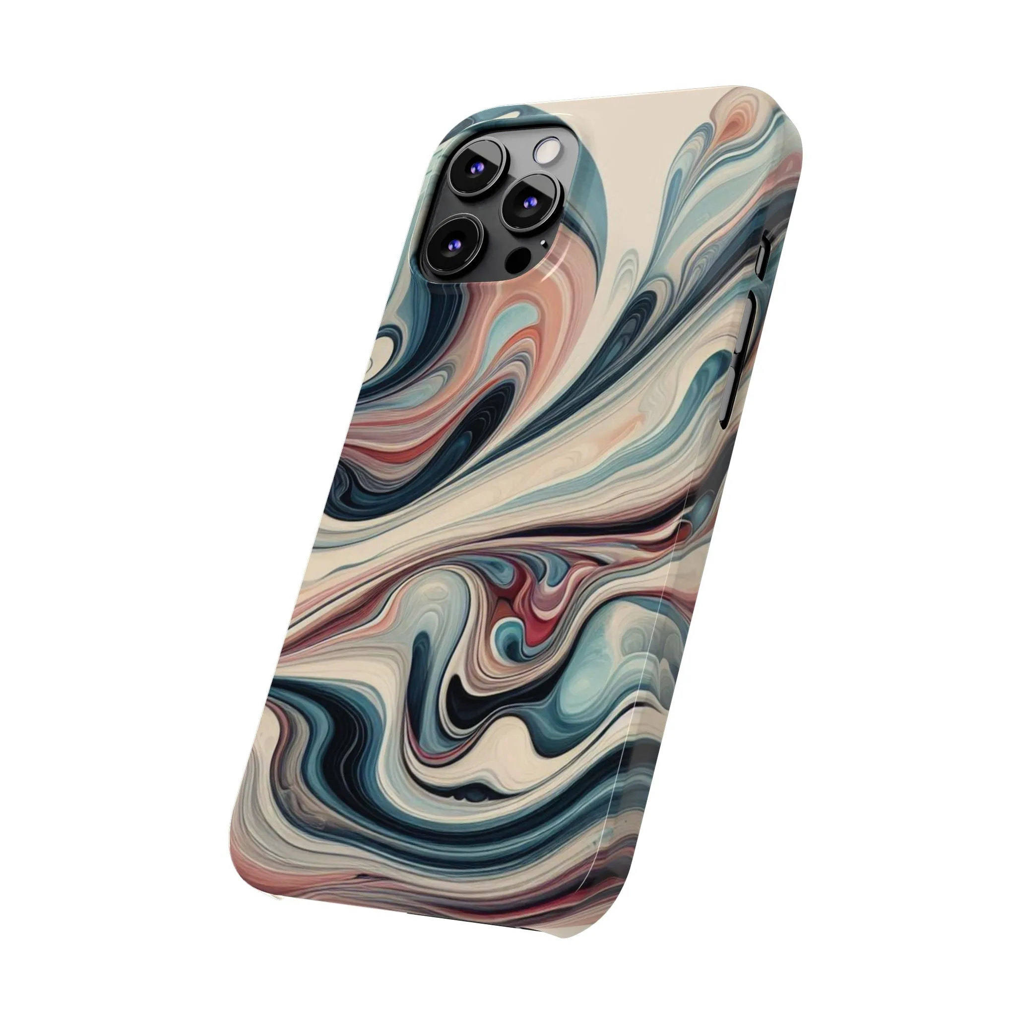 Marbling art in pastel tones Slim Phone Cases