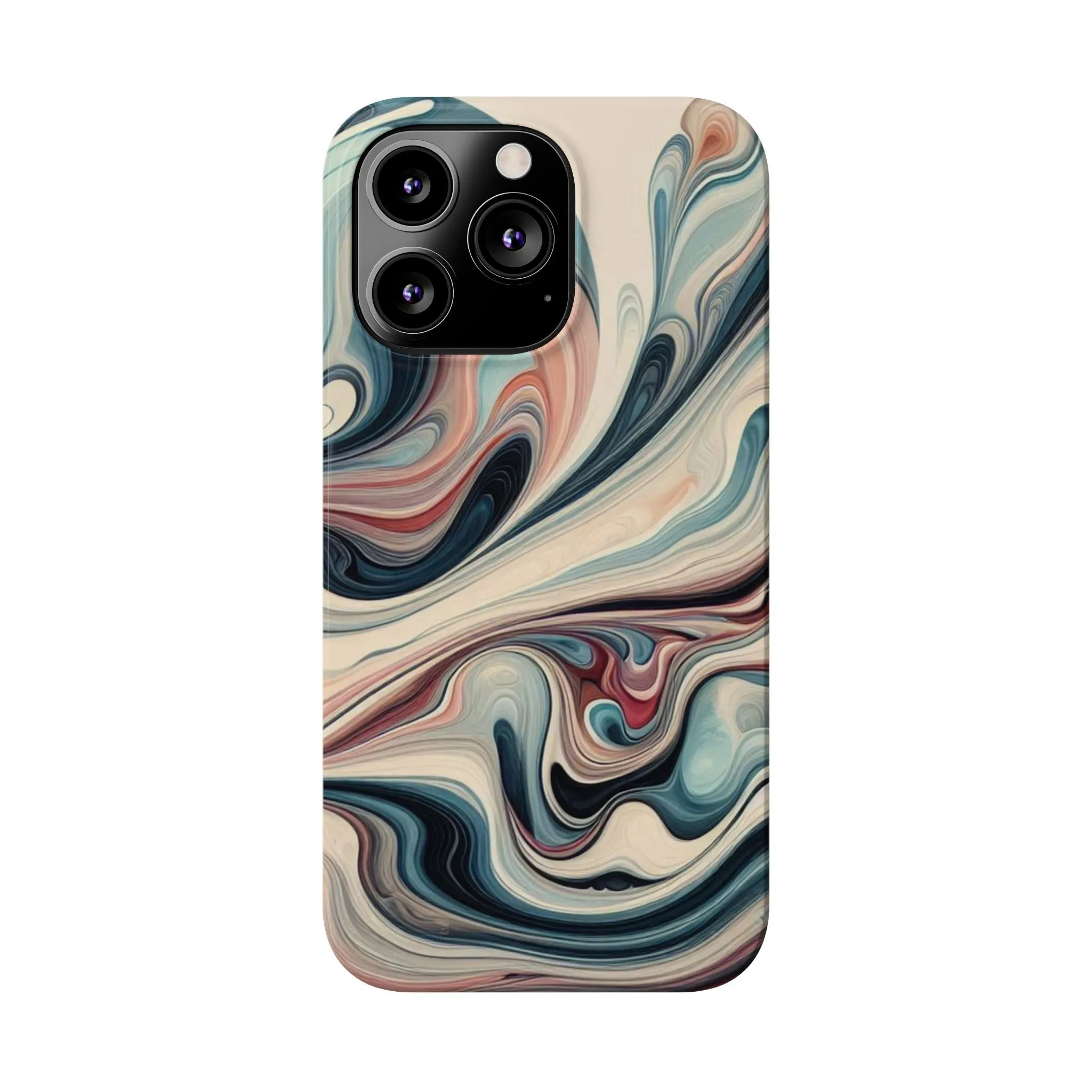 Marbling art in pastel tones Slim Phone Cases