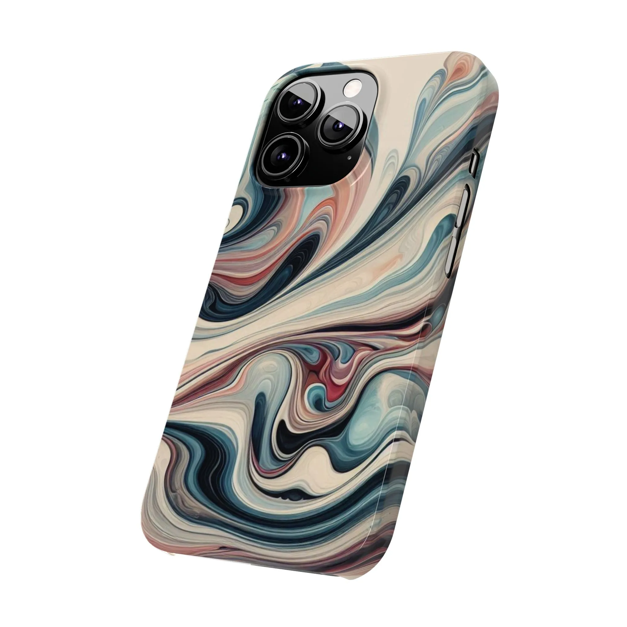 Marbling art in pastel tones Slim Phone Cases