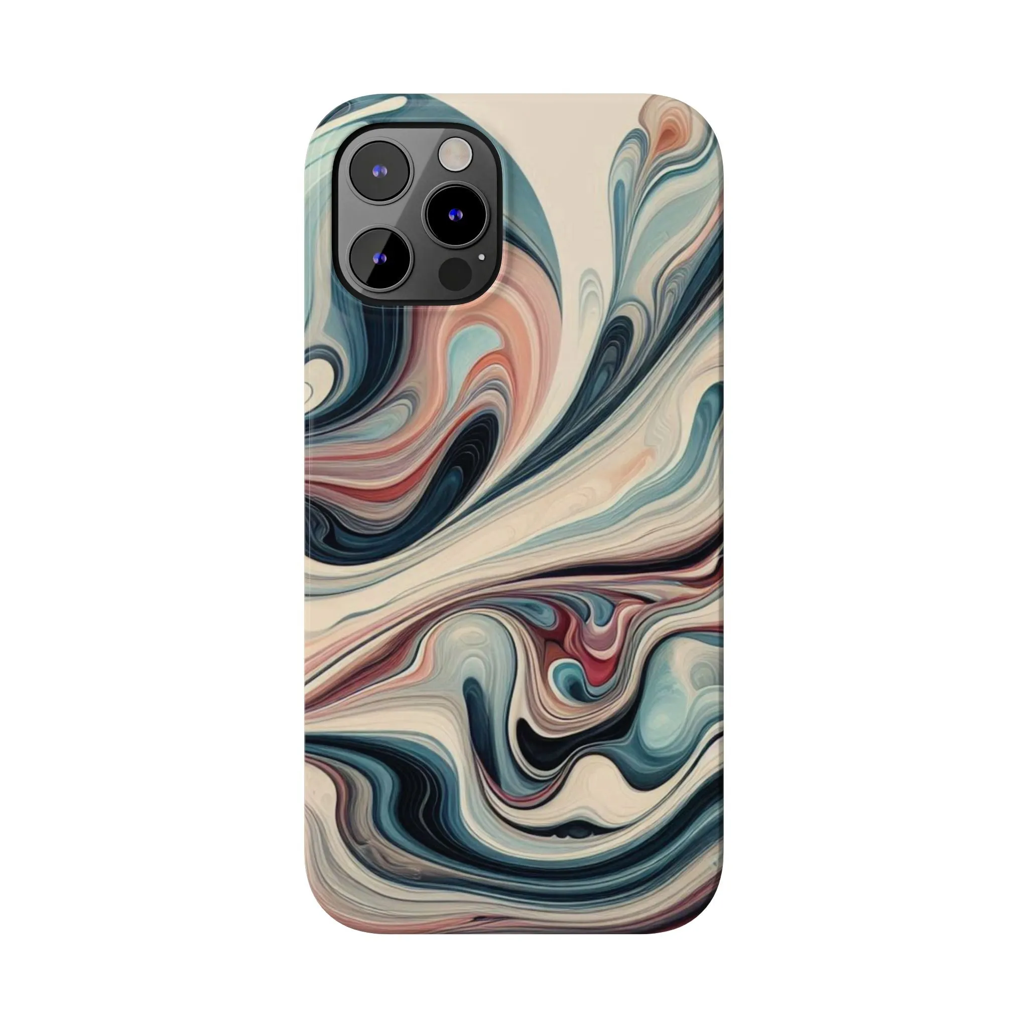 Marbling art in pastel tones Slim Phone Cases