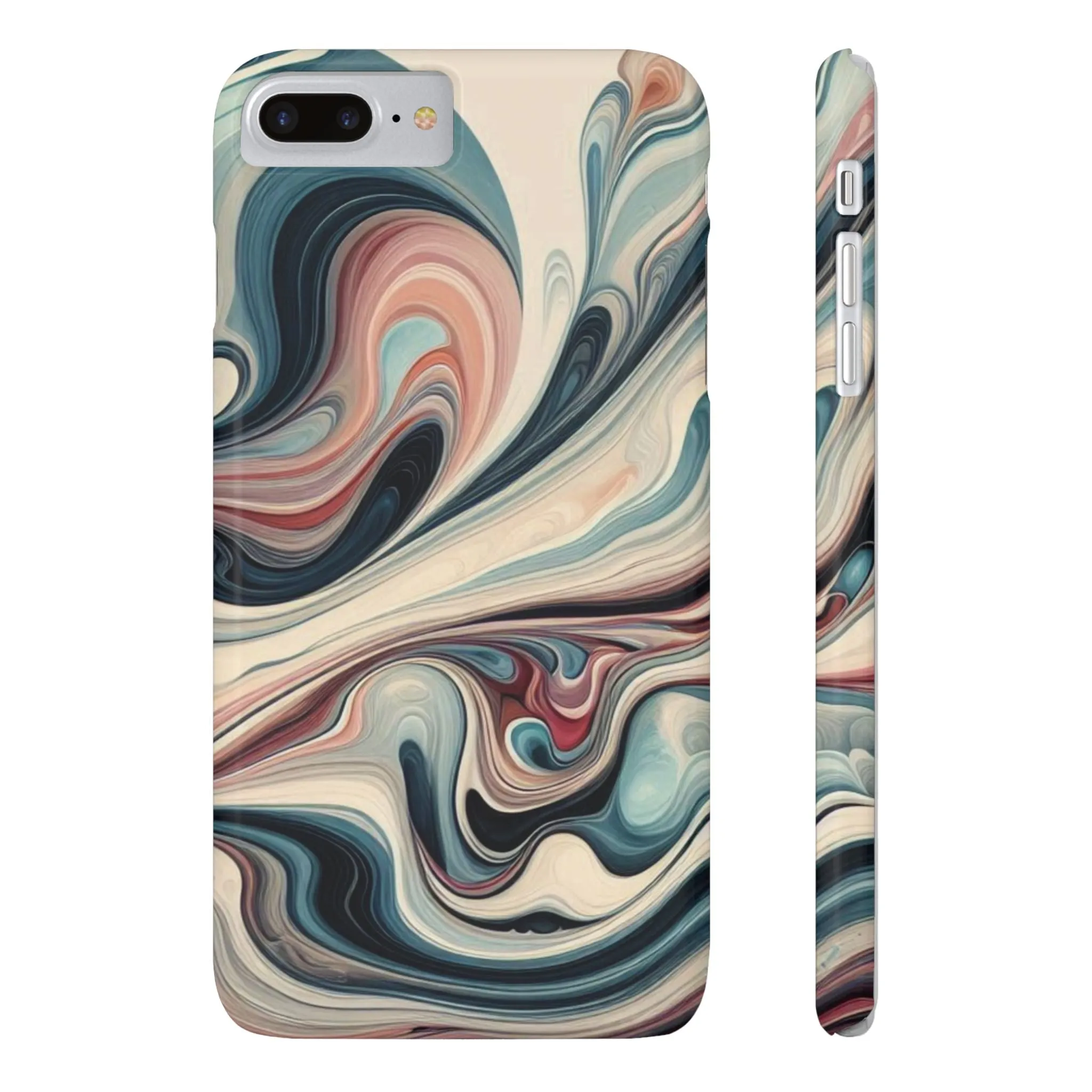 Marbling art in pastel tones Slim Phone Cases