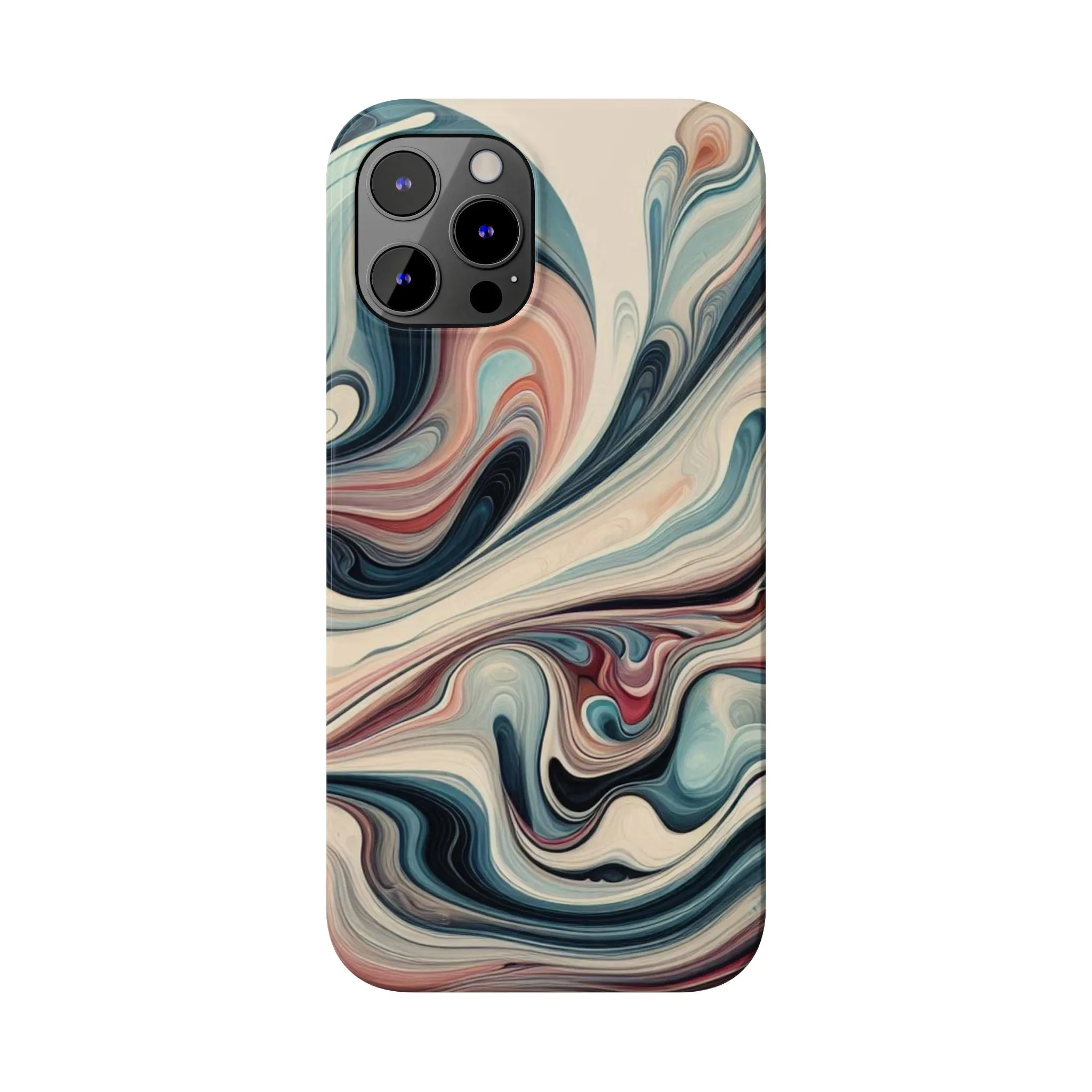 Marbling art in pastel tones Slim Phone Cases