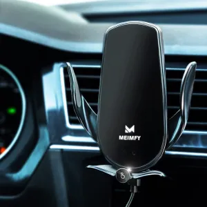 MEIMFY Wireless Car Charger Mount,Auto Clamping Air Vent Phone Holder for Car,New Upgraded Model,10W 15W Qi Fast Charging/Magnetic DC Charging for All Mobile Phones,Iphone,Samsung,Pixel