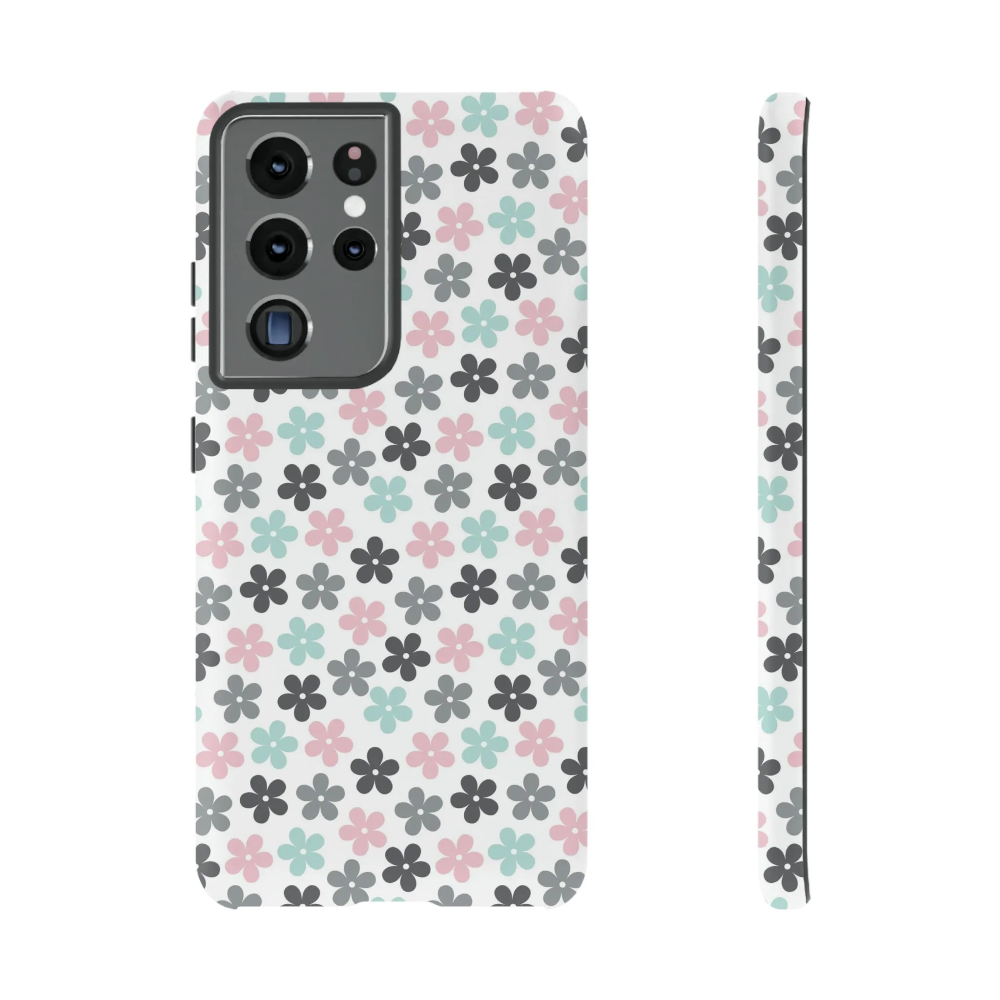 Pastel Groovy Flowers print design Tough Phone Case compatible with a large variety of Samsung models