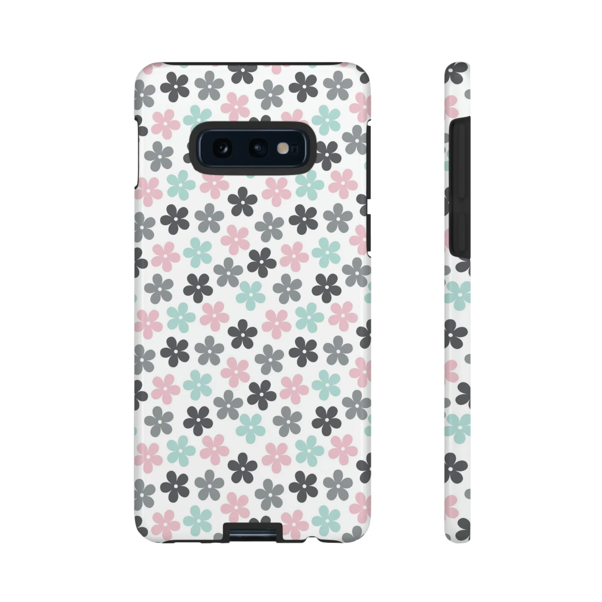 Pastel Groovy Flowers print design Tough Phone Case compatible with a large variety of Samsung models