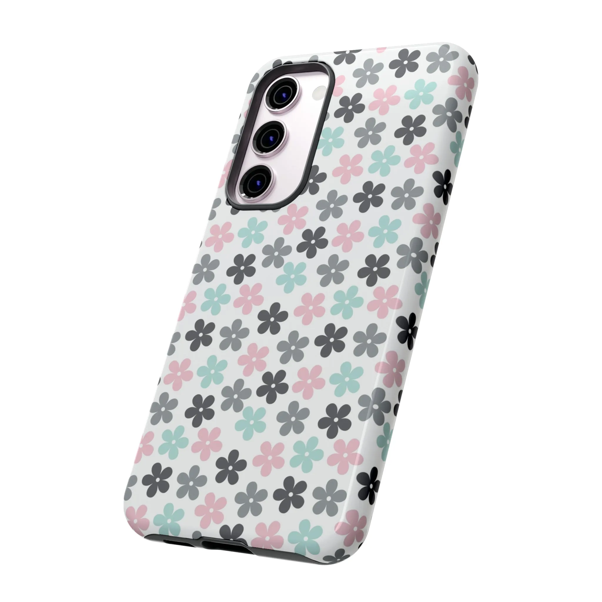 Pastel Groovy Flowers print design Tough Phone Case compatible with a large variety of Samsung models