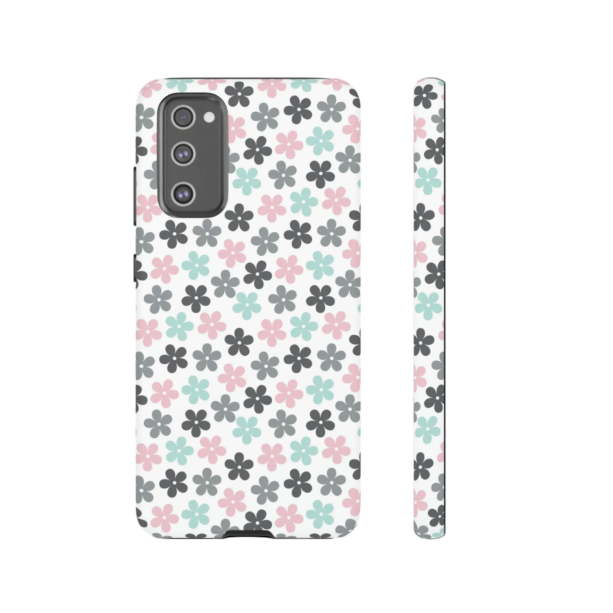 Pastel Groovy Flowers print design Tough Phone Case compatible with a large variety of Samsung models