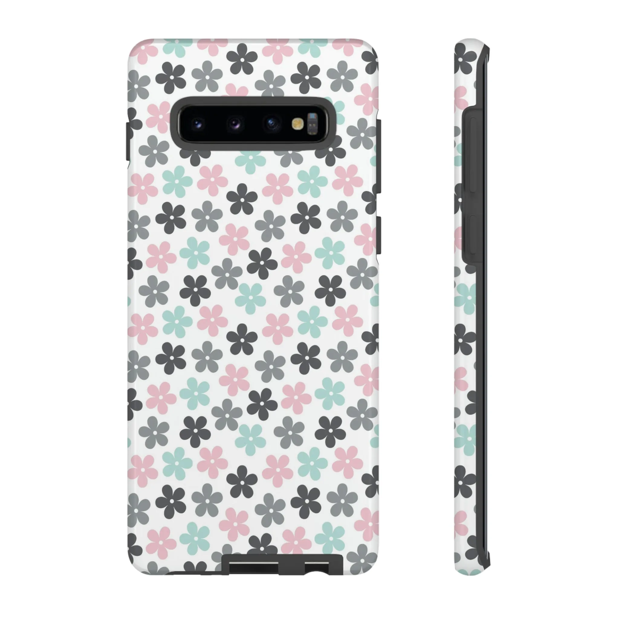 Pastel Groovy Flowers print design Tough Phone Case compatible with a large variety of Samsung models