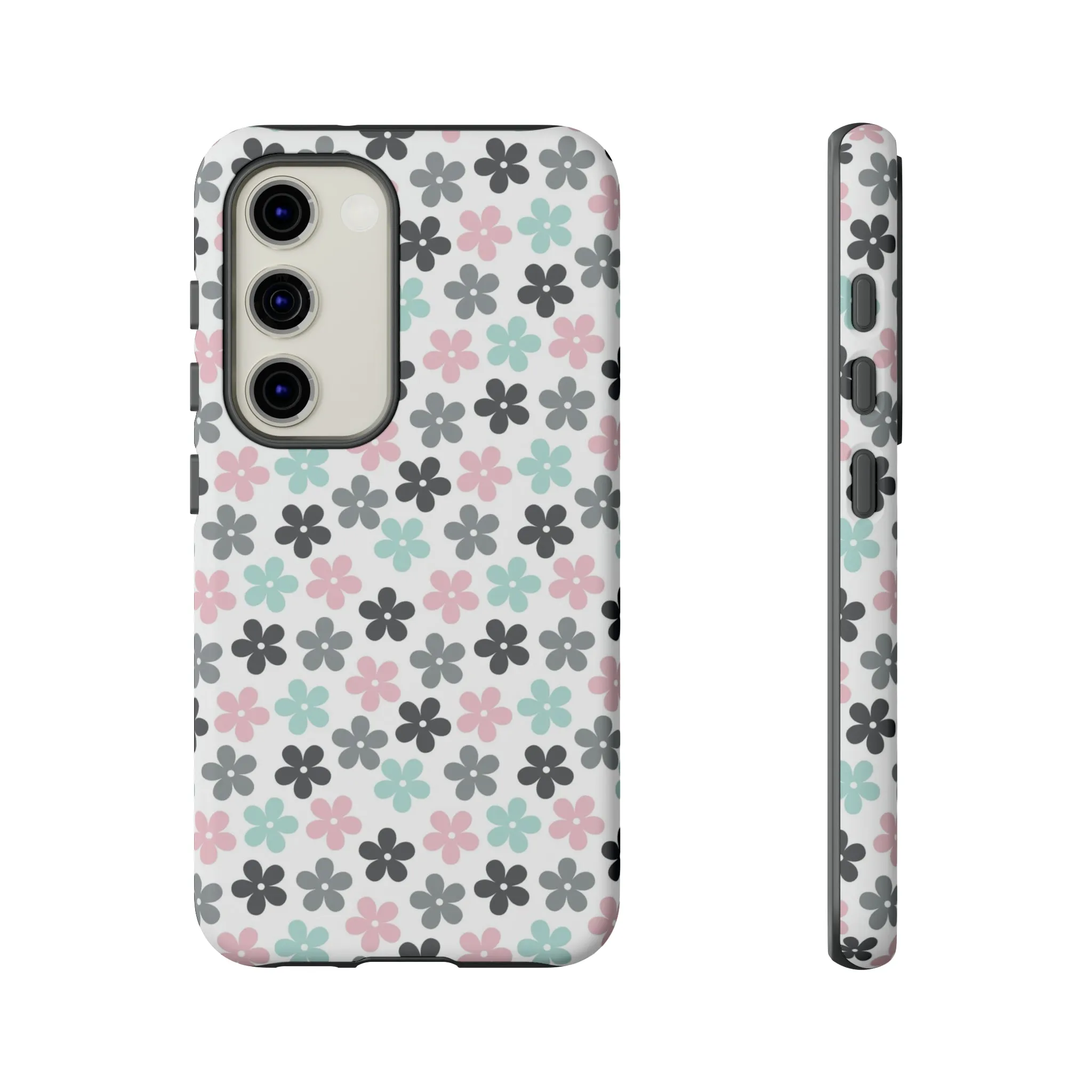 Pastel Groovy Flowers print design Tough Phone Case compatible with a large variety of Samsung models