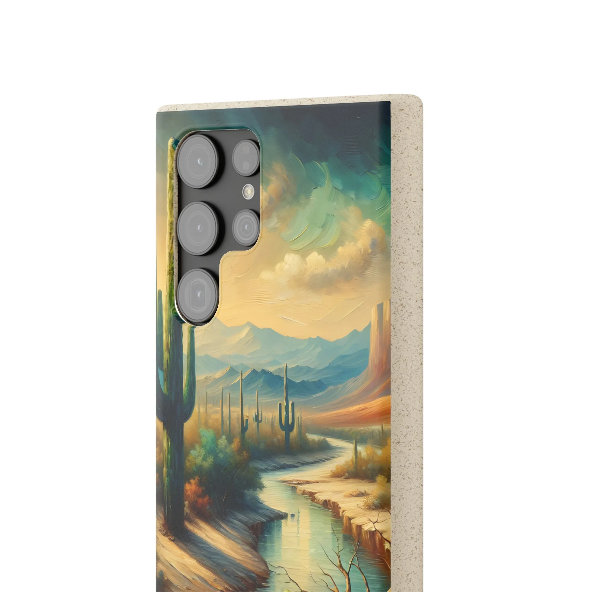 Phone Cases, Scenic River Mountain Desert Scene Midwest, Eco-Friendly, iPhone Samsung, All Models Available, Biodegradable Case