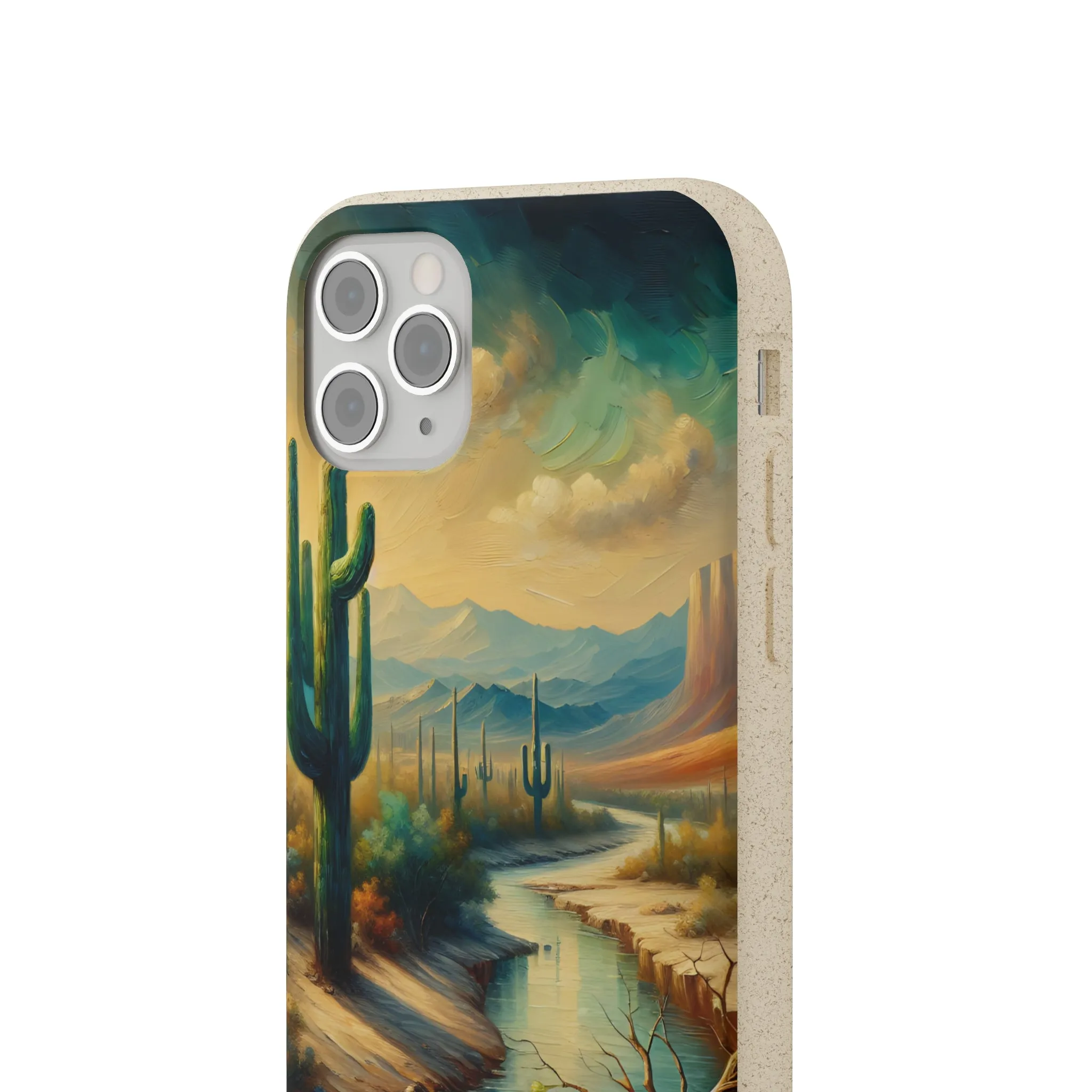 Phone Cases, Scenic River Mountain Desert Scene Midwest, Eco-Friendly, iPhone Samsung, All Models Available, Biodegradable Case