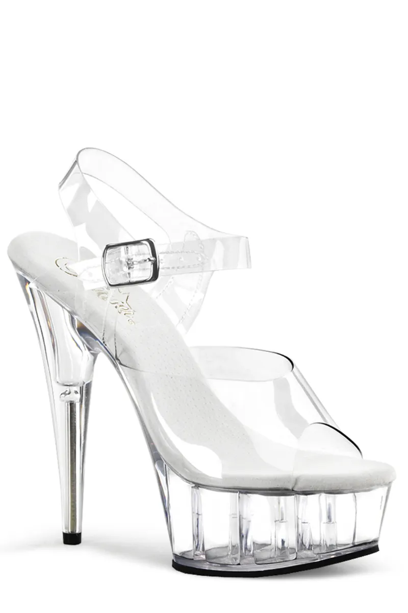 Pleaser USA Delight-608 6inch Pleasers - Clear