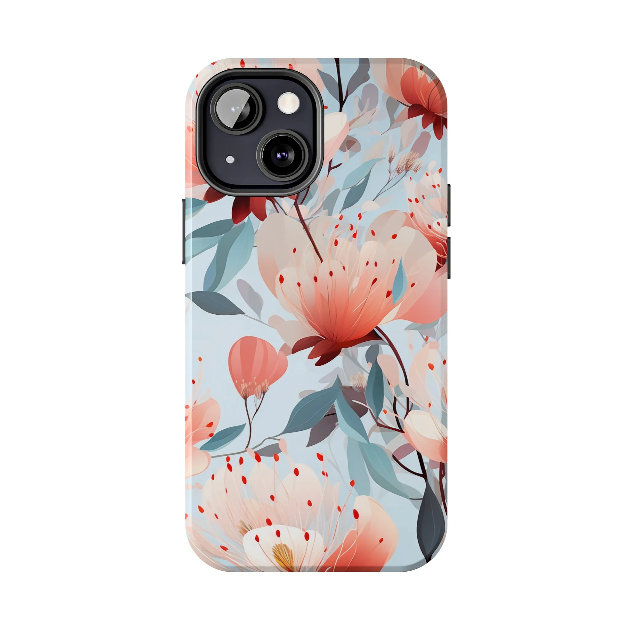 Red Flowers Digital print Design Tough Phone Case compatible with a large variety of iPhone models, Gift, Phone Case