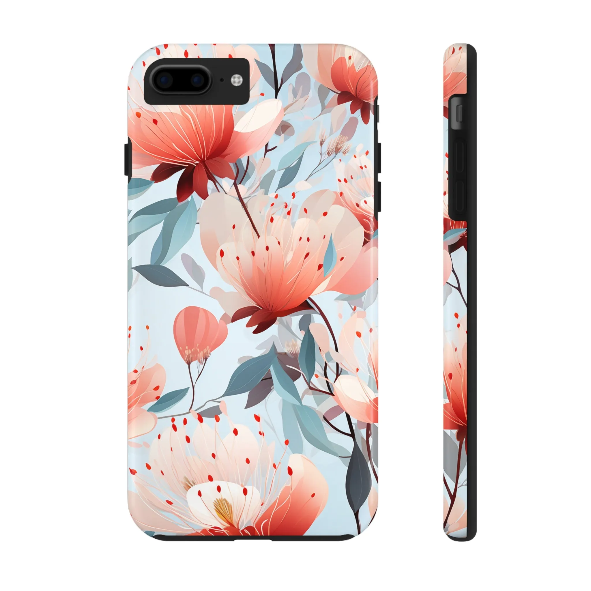 Red Flowers Digital print Design Tough Phone Case compatible with a large variety of iPhone models, Gift, Phone Case