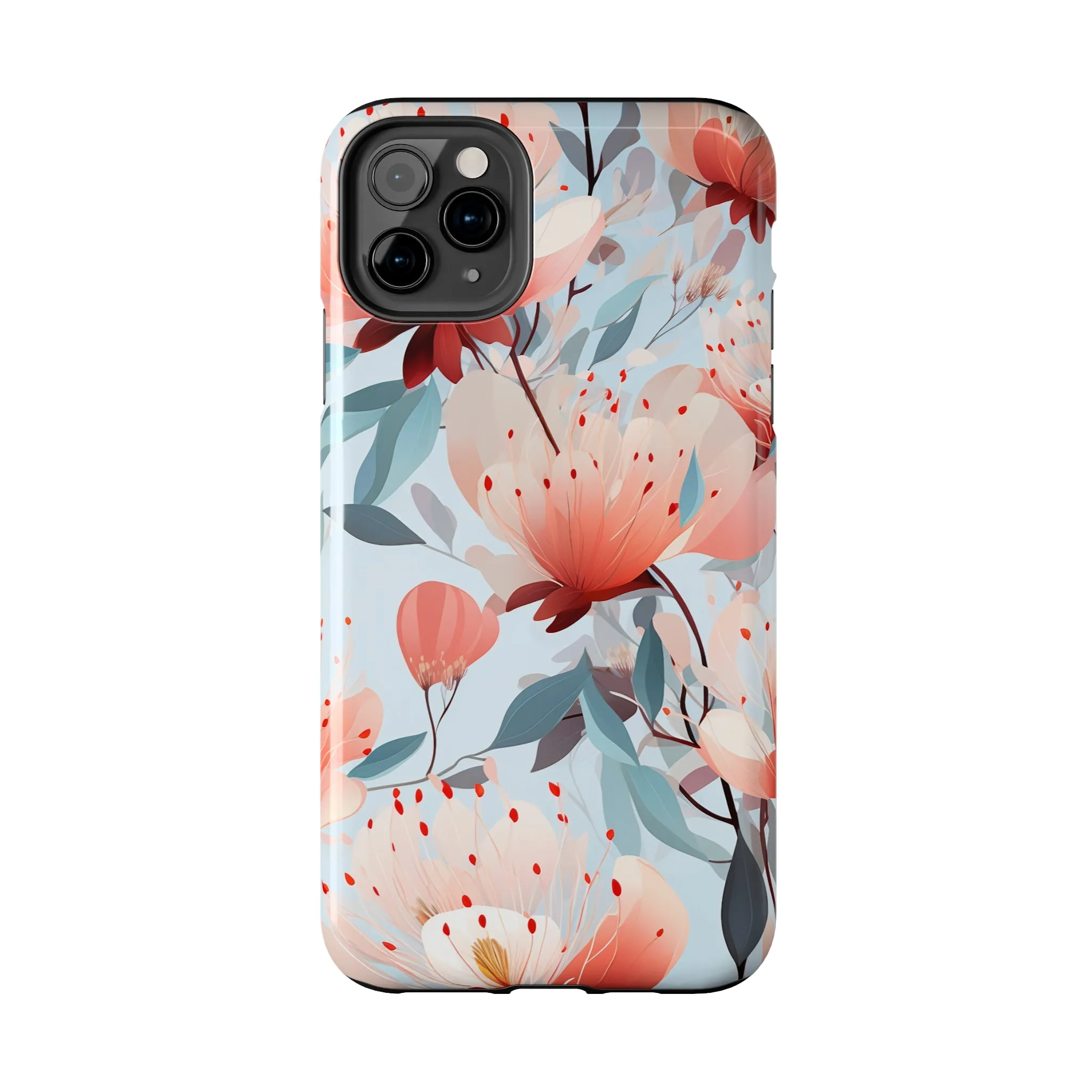 Red Flowers Digital print Design Tough Phone Case compatible with a large variety of iPhone models, Gift, Phone Case