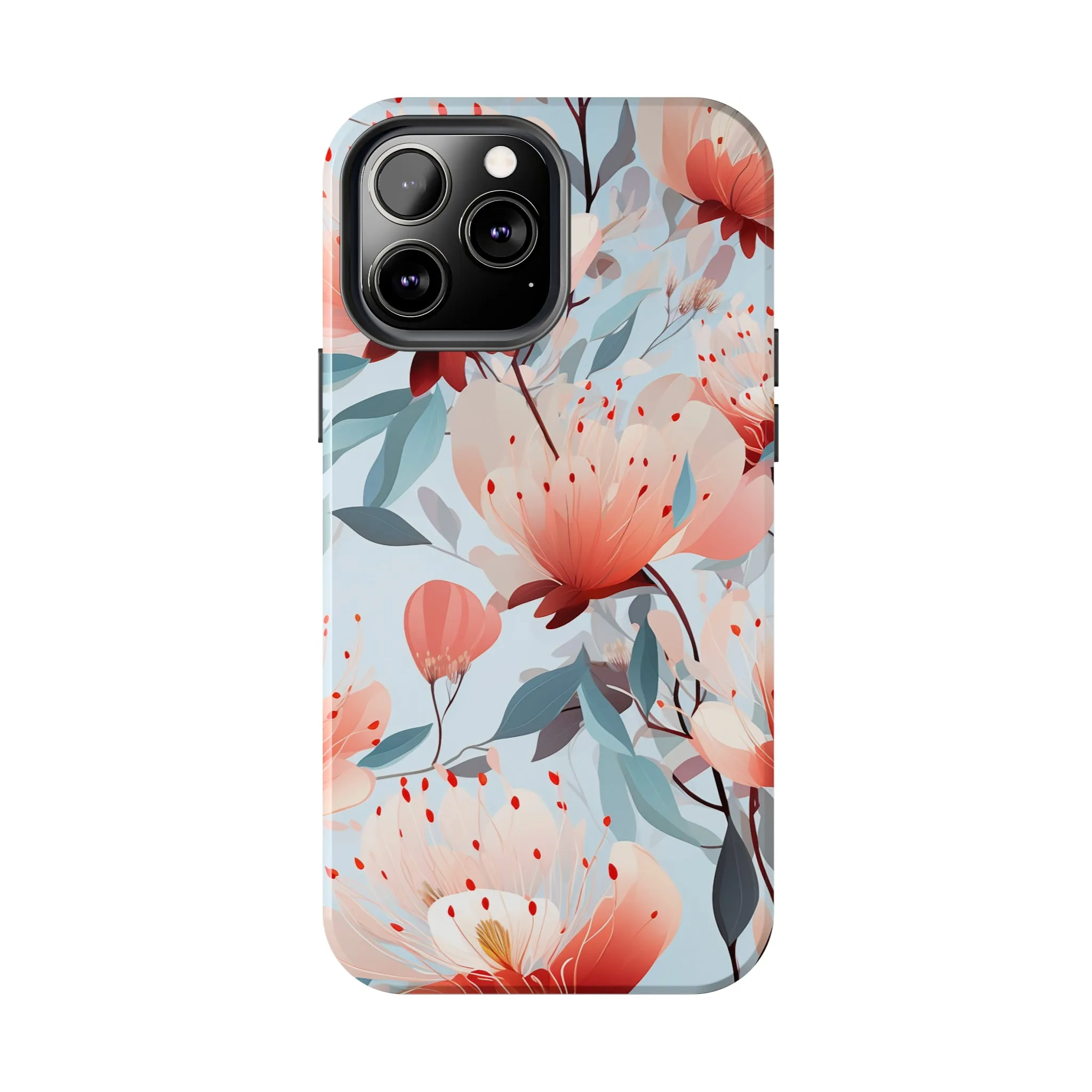 Red Flowers Digital print Design Tough Phone Case compatible with a large variety of iPhone models, Gift, Phone Case