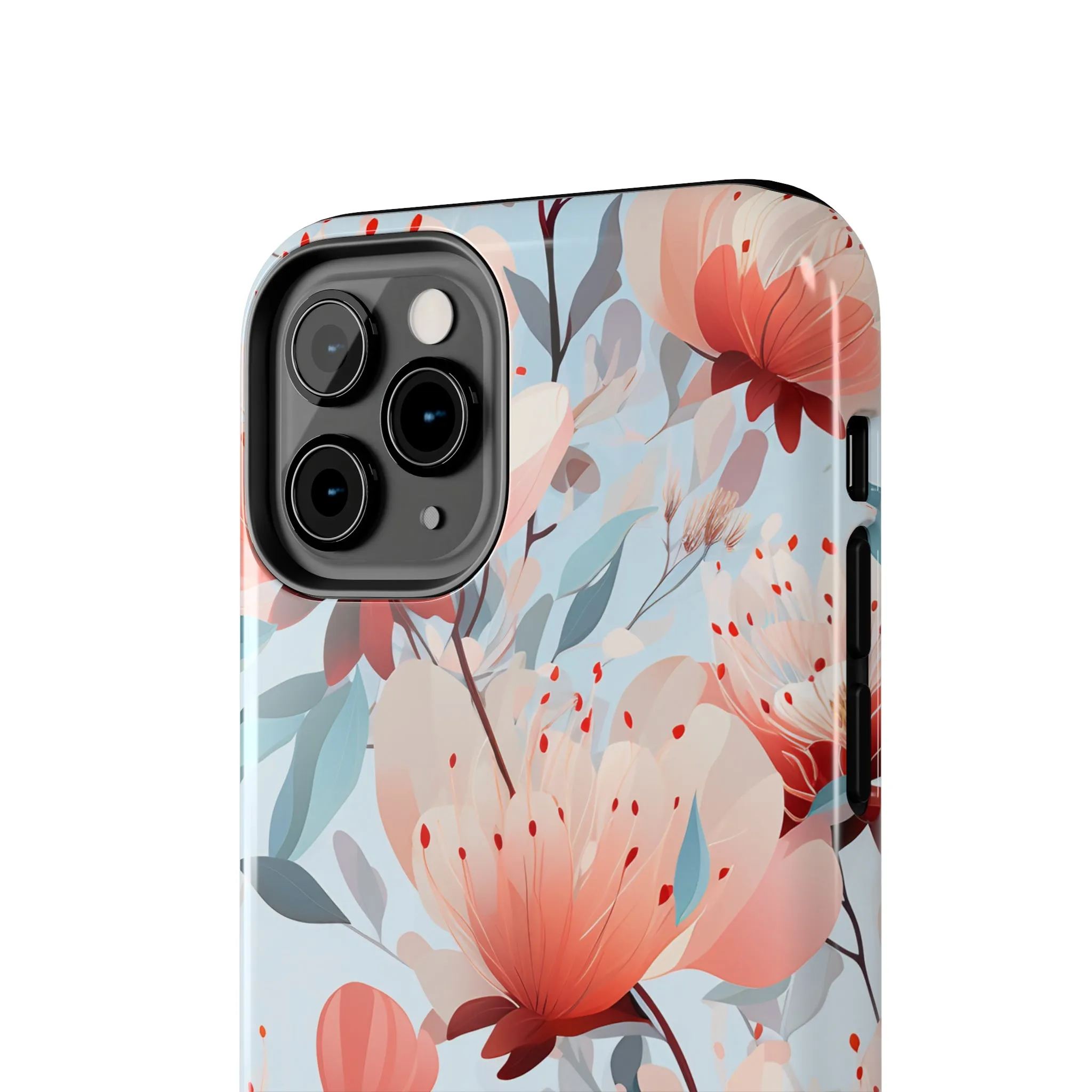 Red Flowers Digital print Design Tough Phone Case compatible with a large variety of iPhone models, Gift, Phone Case