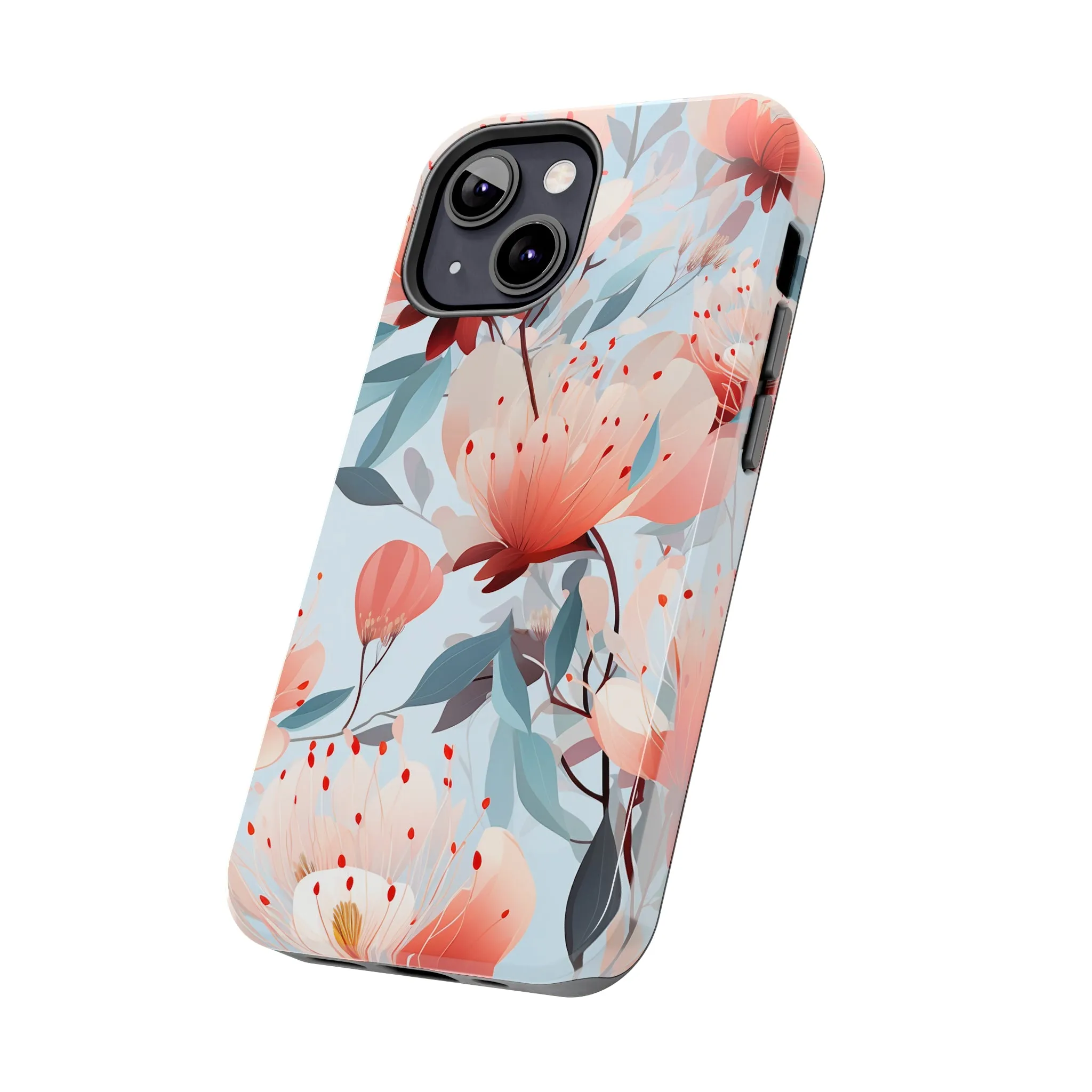 Red Flowers Digital print Design Tough Phone Case compatible with a large variety of iPhone models, Gift, Phone Case