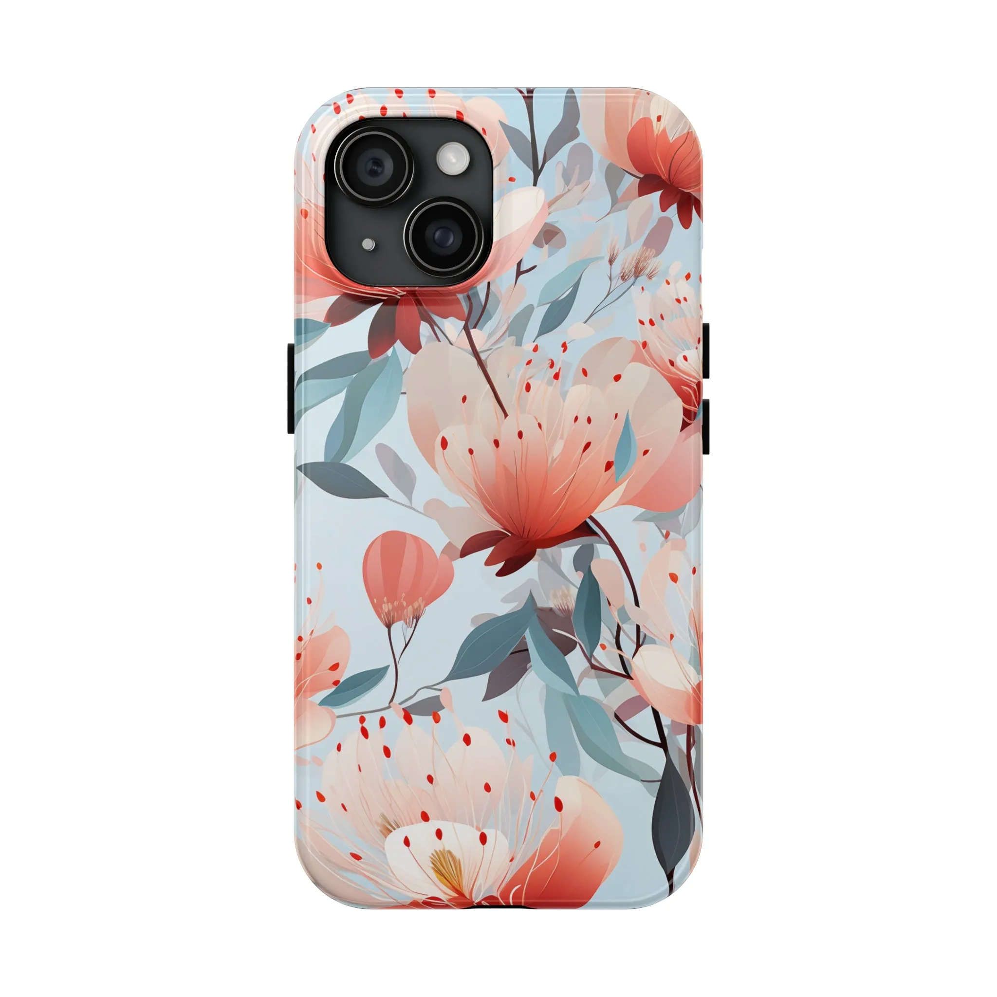 Red Flowers Digital print Design Tough Phone Case compatible with a large variety of iPhone models, Gift, Phone Case