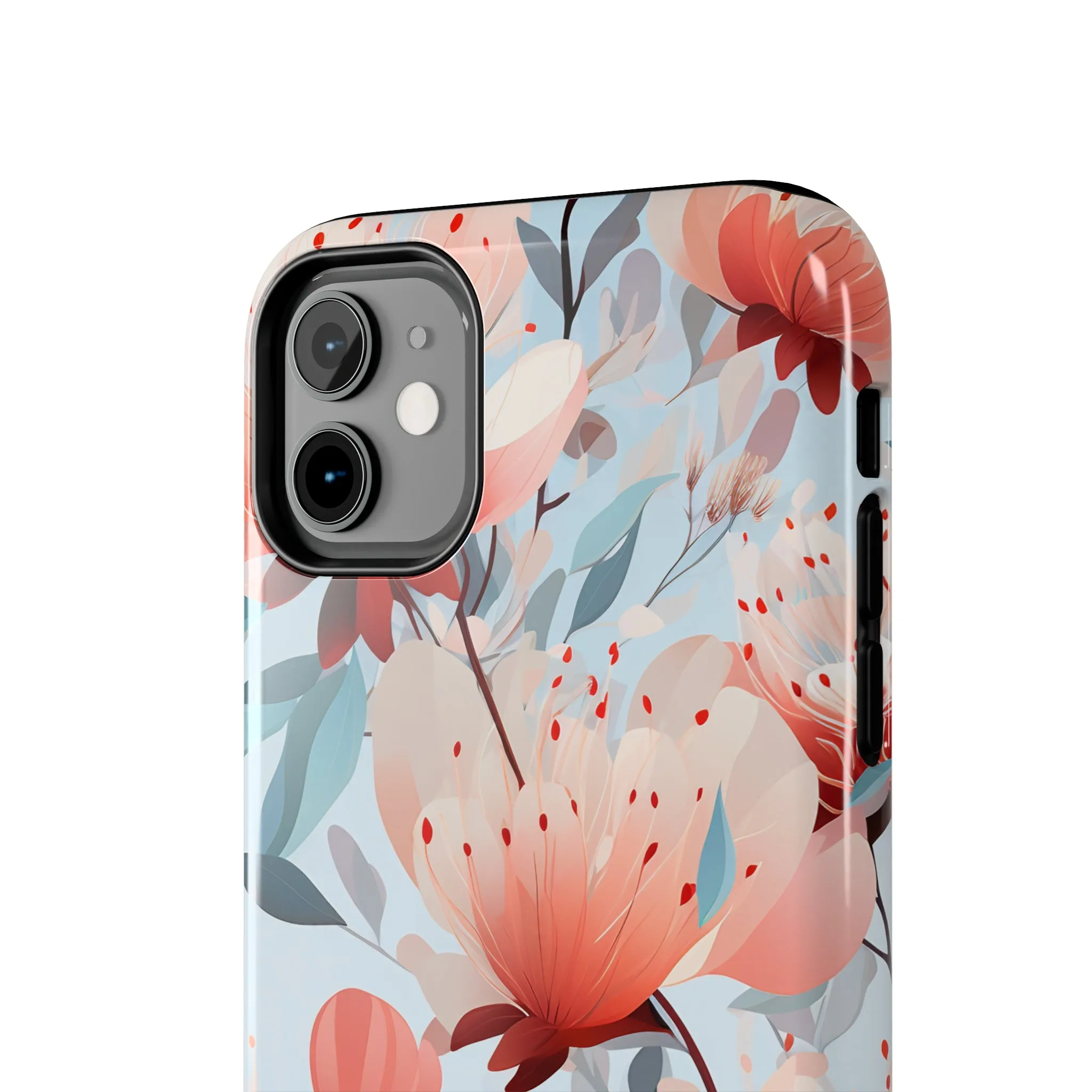 Red Flowers Digital print Design Tough Phone Case compatible with a large variety of iPhone models, Gift, Phone Case