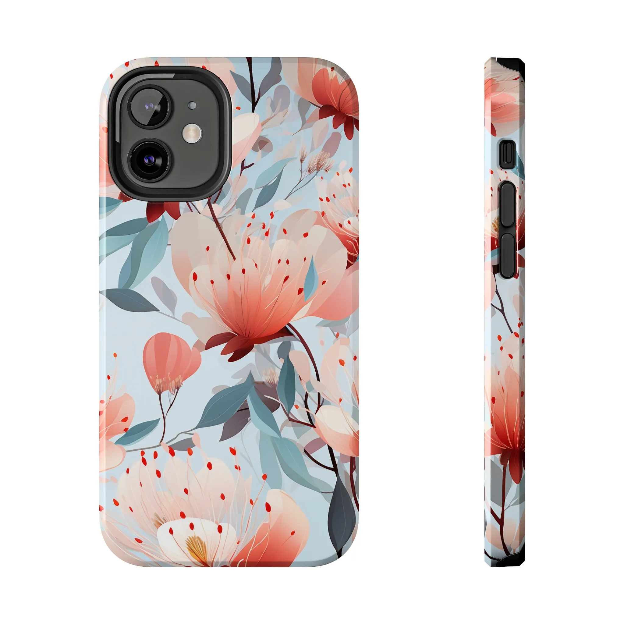 Red Flowers Digital print Design Tough Phone Case compatible with a large variety of iPhone models, Gift, Phone Case