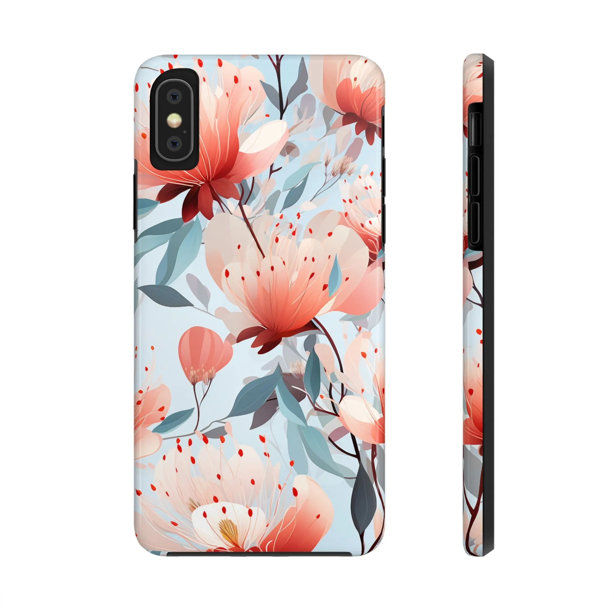 Red Flowers Digital print Design Tough Phone Case compatible with a large variety of iPhone models, Gift, Phone Case