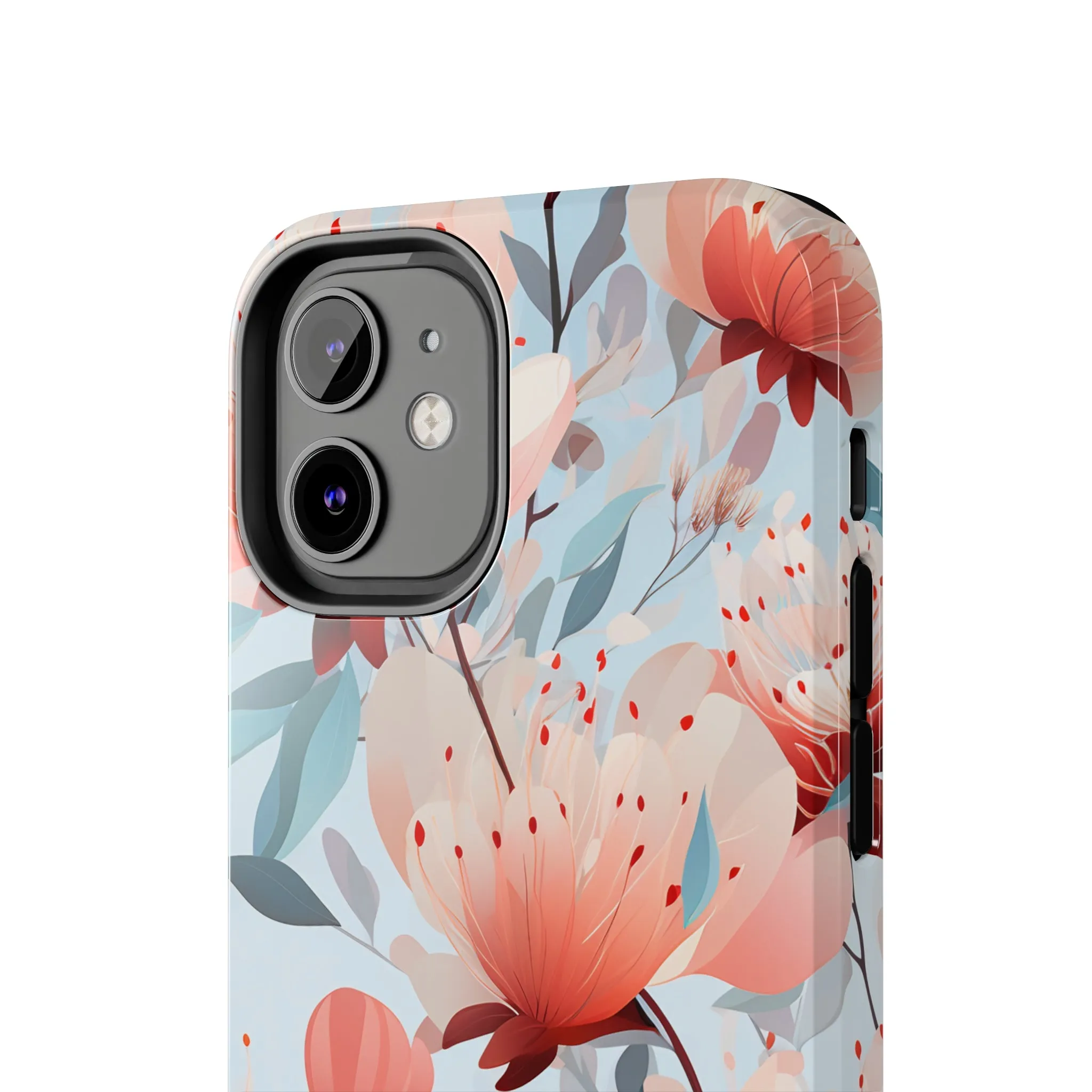 Red Flowers Digital print Design Tough Phone Case compatible with a large variety of iPhone models, Gift, Phone Case