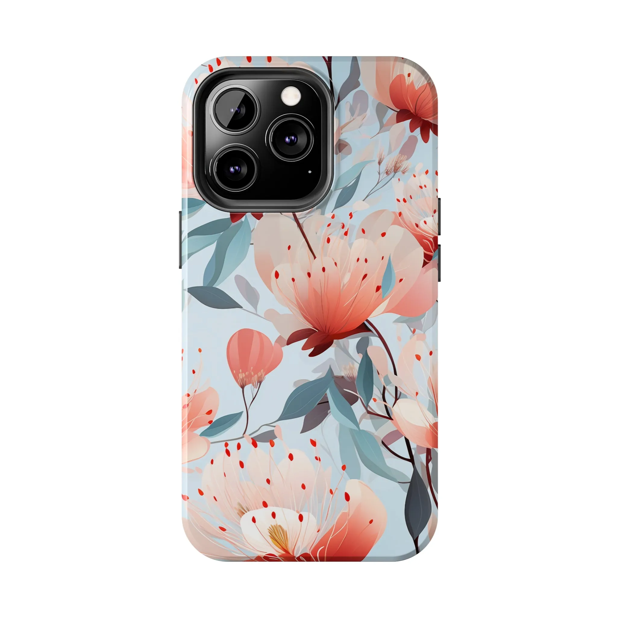 Red Flowers Digital print Design Tough Phone Case compatible with a large variety of iPhone models, Gift, Phone Case