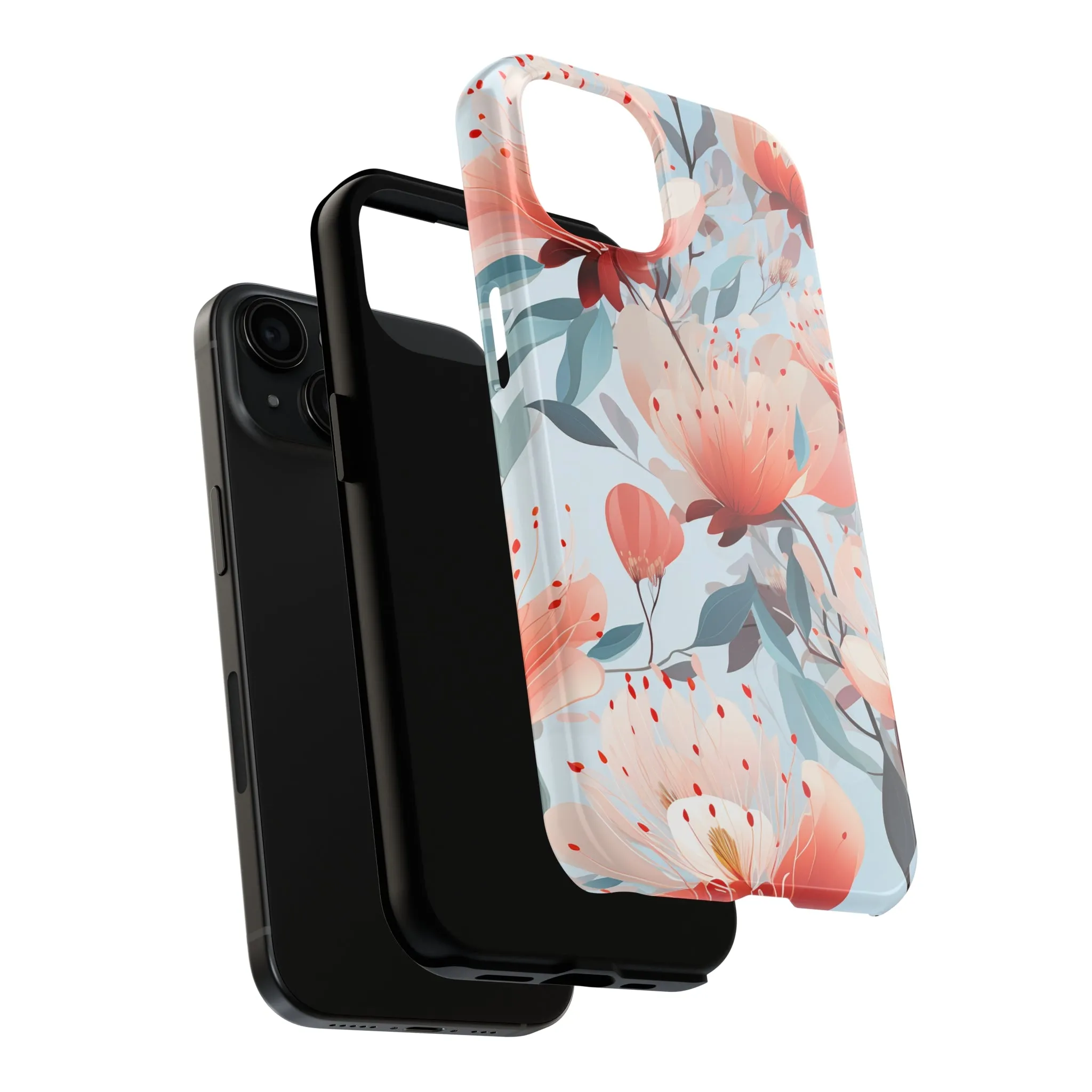 Red Flowers Digital print Design Tough Phone Case compatible with a large variety of iPhone models, Gift, Phone Case