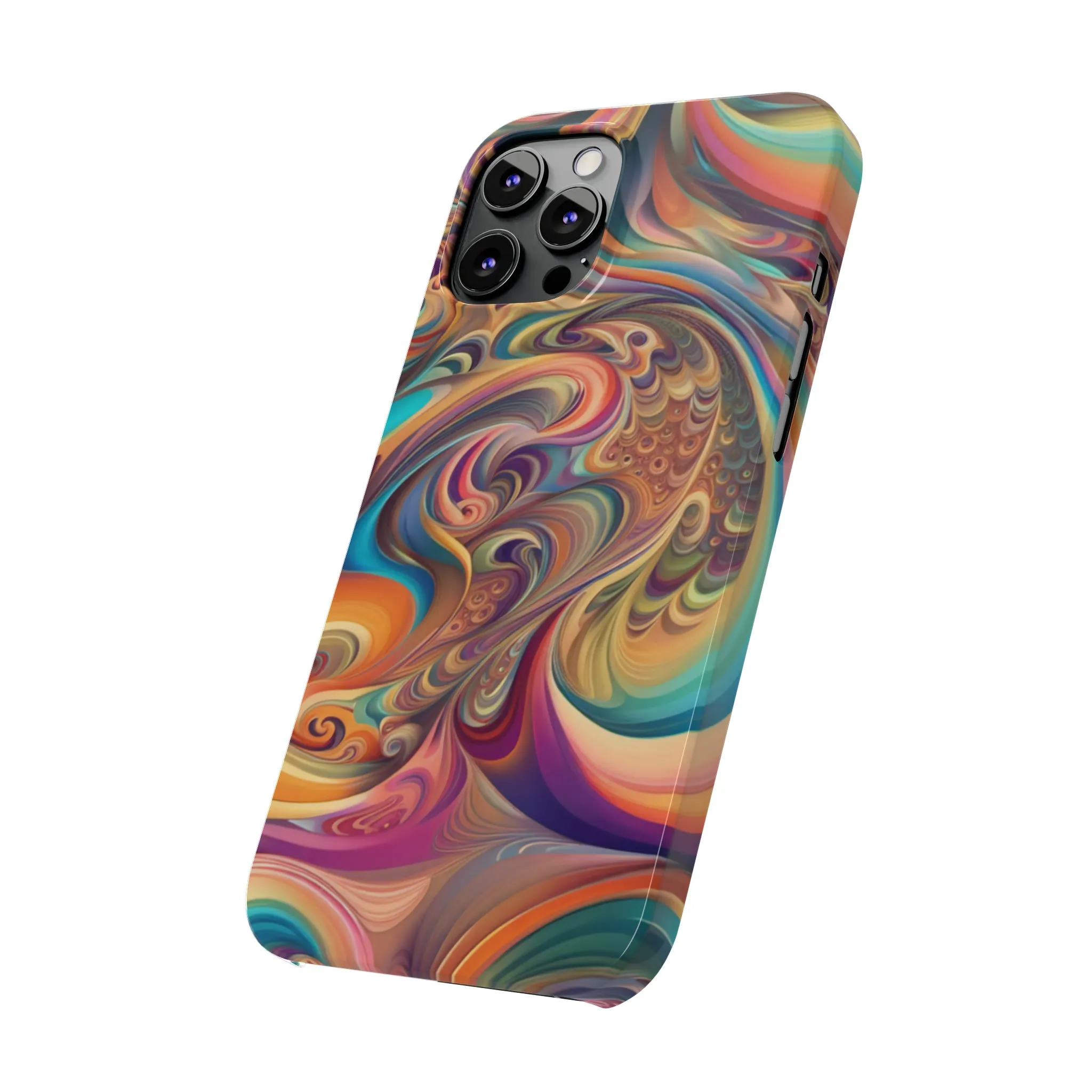 Retro 70's Design Sleek Elegance Wireless-Charging Compatible Phone Case Slim Phone Case compatible with over 20 iphone models