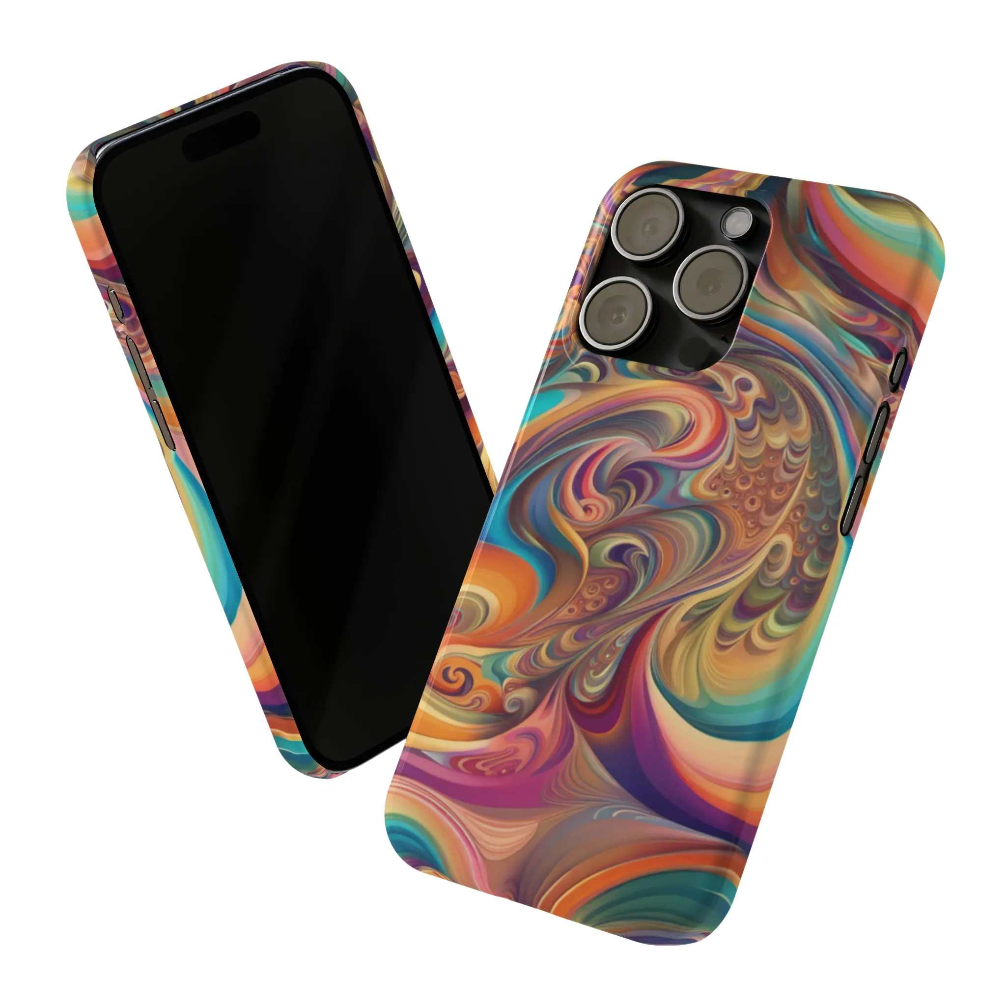 Retro 70's Design Sleek Elegance Wireless-Charging Compatible Phone Case Slim Phone Case compatible with over 20 iphone models