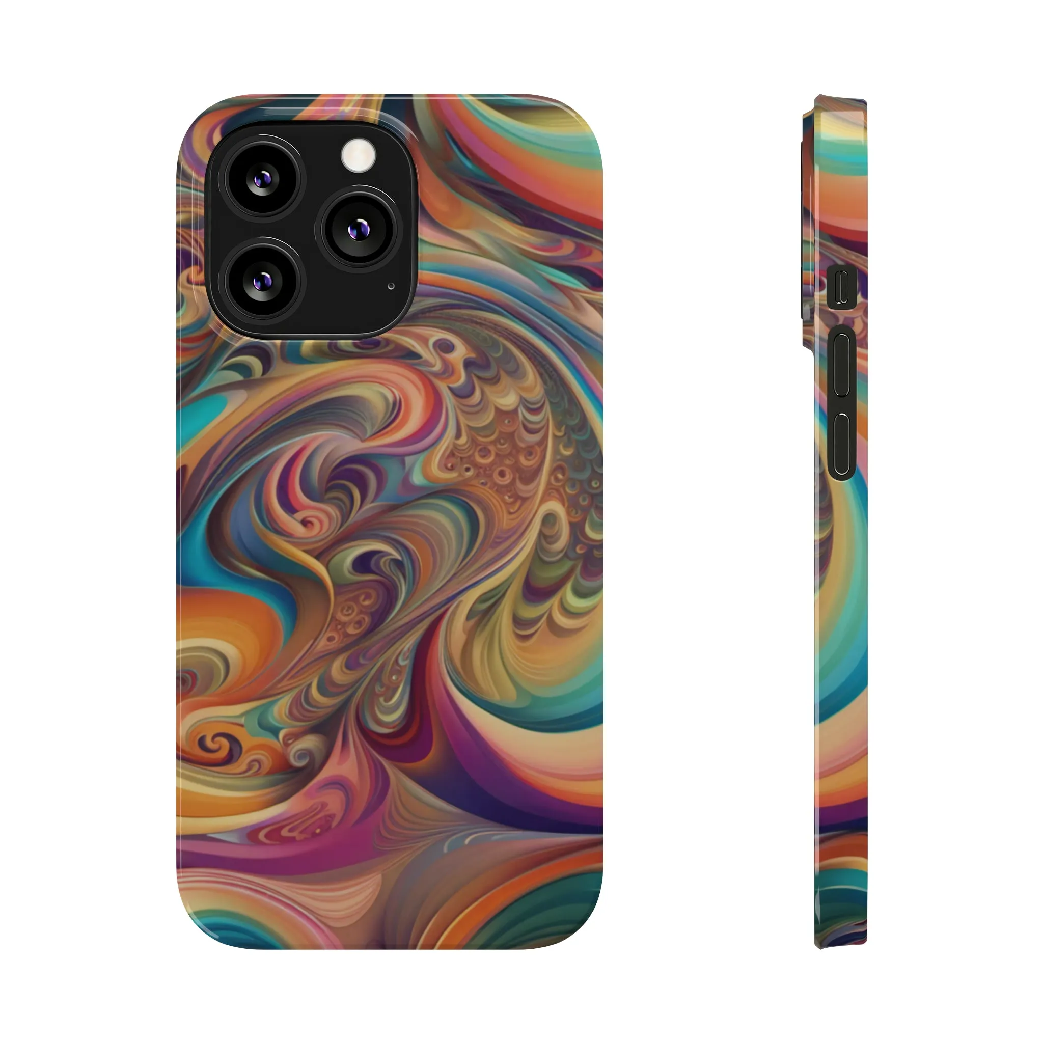 Retro 70's Design Sleek Elegance Wireless-Charging Compatible Phone Case Slim Phone Case compatible with over 20 iphone models