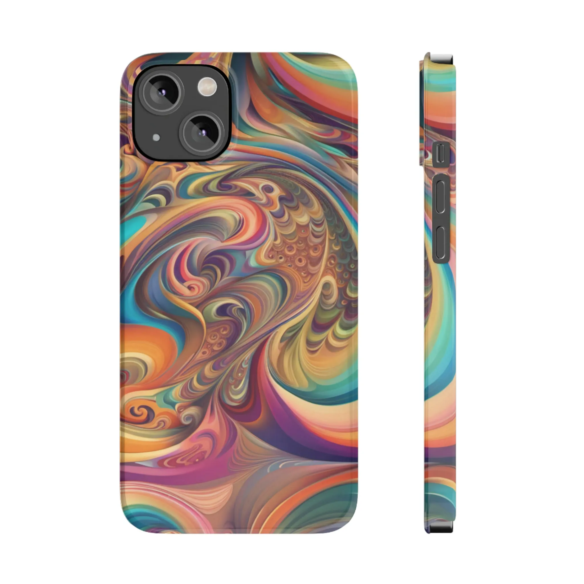 Retro 70's Design Sleek Elegance Wireless-Charging Compatible Phone Case Slim Phone Case compatible with over 20 iphone models