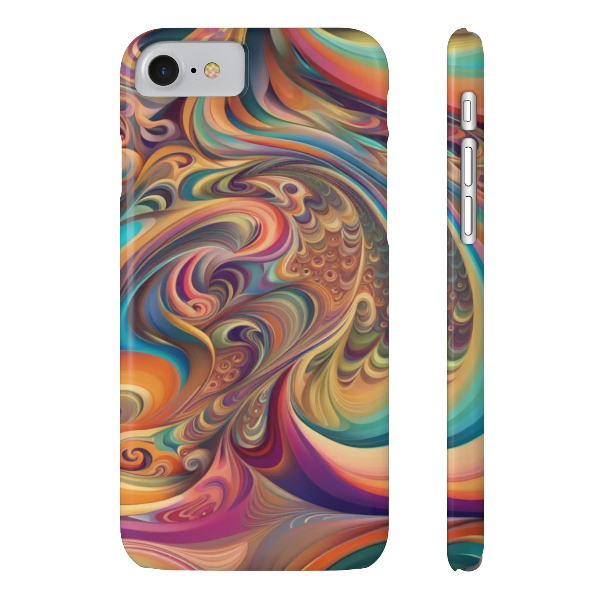 Retro 70's Design Sleek Elegance Wireless-Charging Compatible Phone Case Slim Phone Case compatible with over 20 iphone models