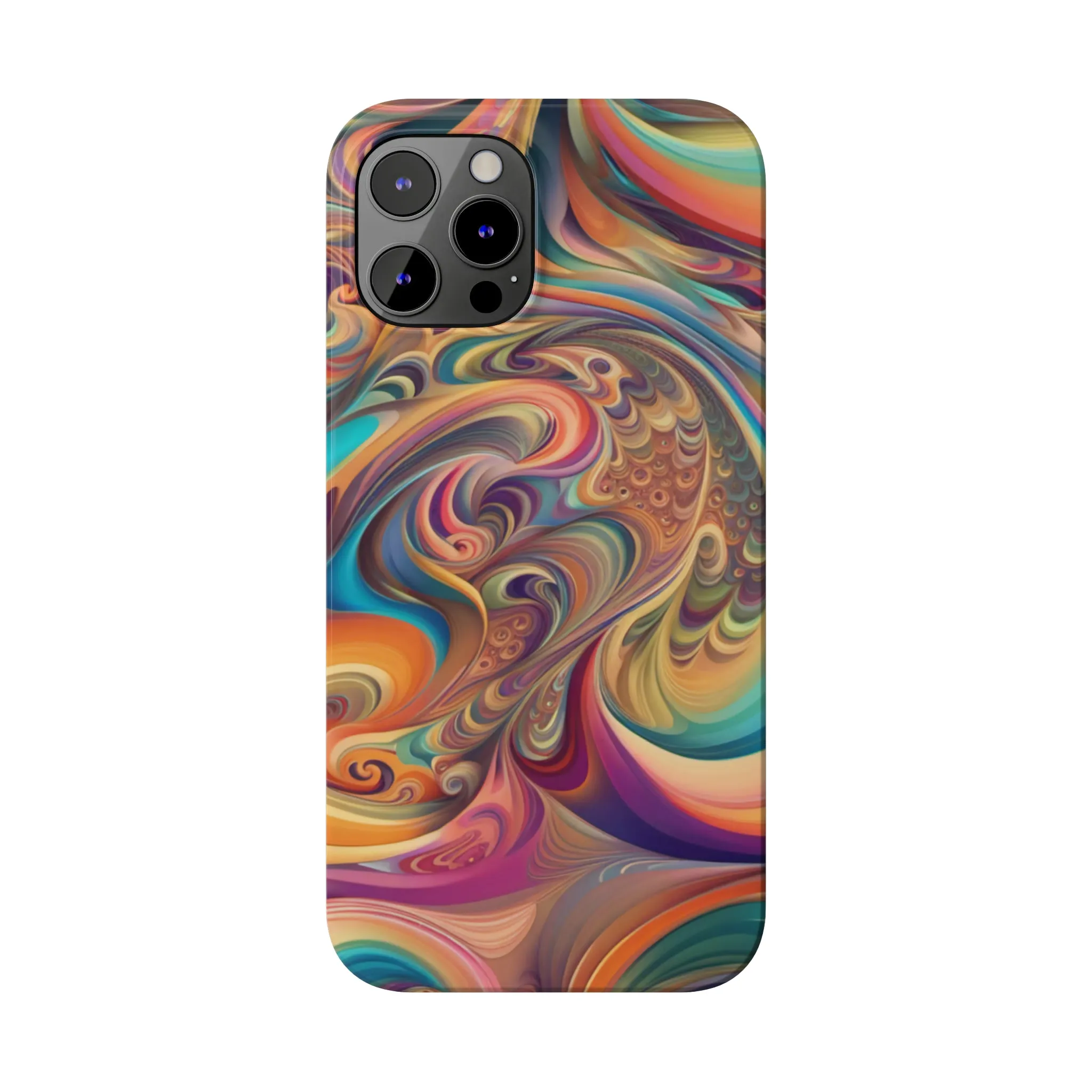 Retro 70's Design Sleek Elegance Wireless-Charging Compatible Phone Case Slim Phone Case compatible with over 20 iphone models