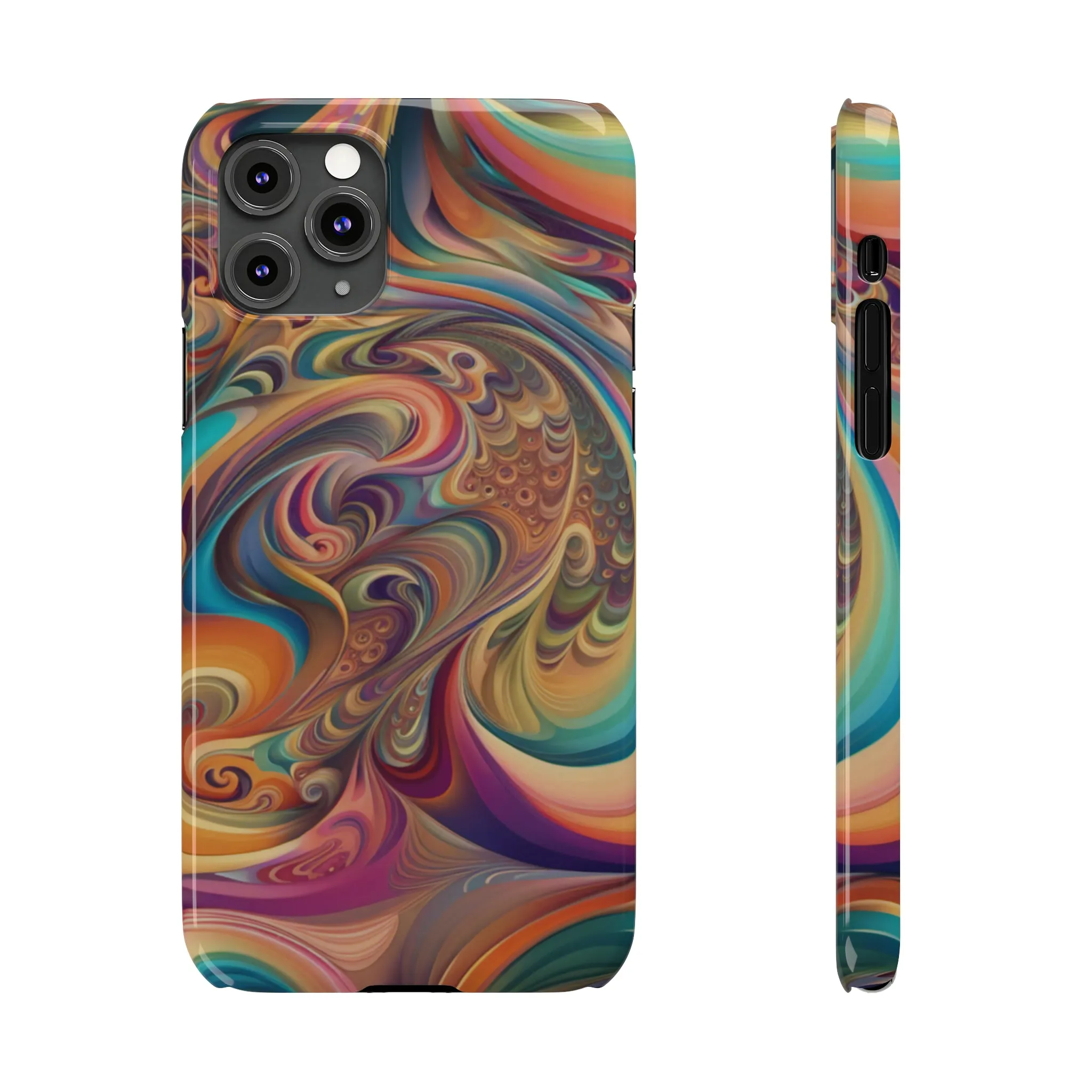 Retro 70's Design Sleek Elegance Wireless-Charging Compatible Phone Case Slim Phone Case compatible with over 20 iphone models