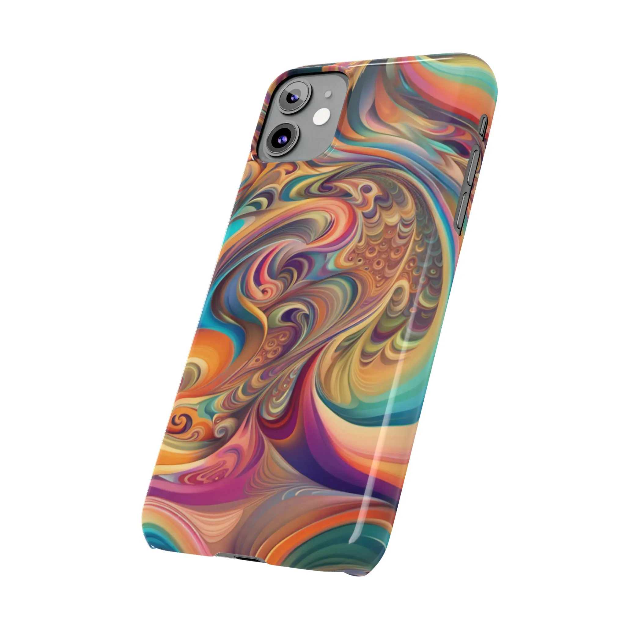 Retro 70's Design Sleek Elegance Wireless-Charging Compatible Phone Case Slim Phone Case compatible with over 20 iphone models