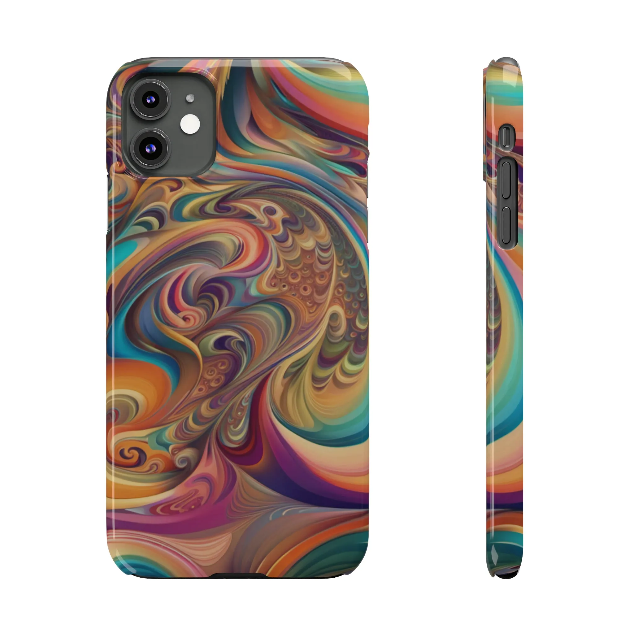 Retro 70's Design Sleek Elegance Wireless-Charging Compatible Phone Case Slim Phone Case compatible with over 20 iphone models