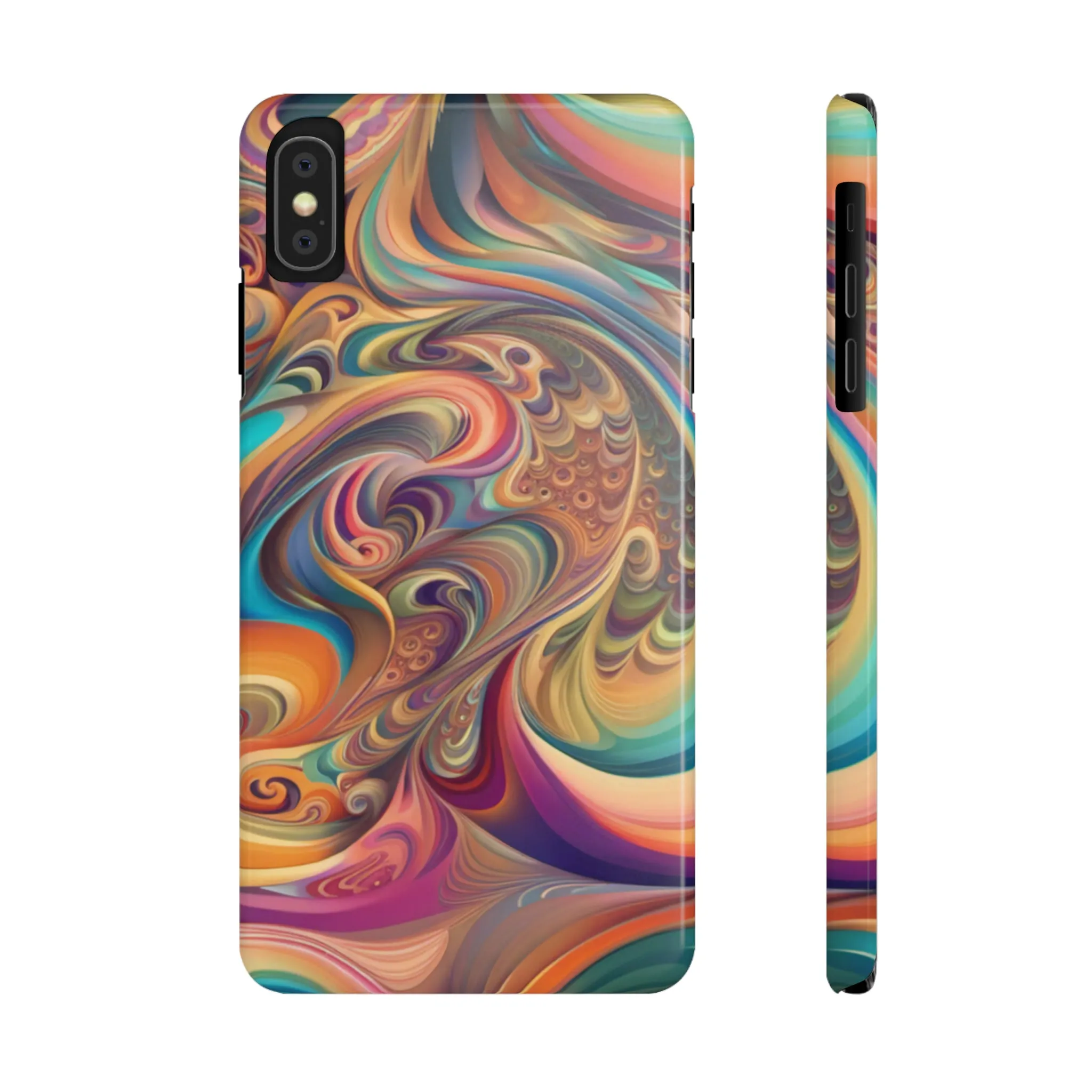 Retro 70's Design Sleek Elegance Wireless-Charging Compatible Phone Case Slim Phone Case compatible with over 20 iphone models